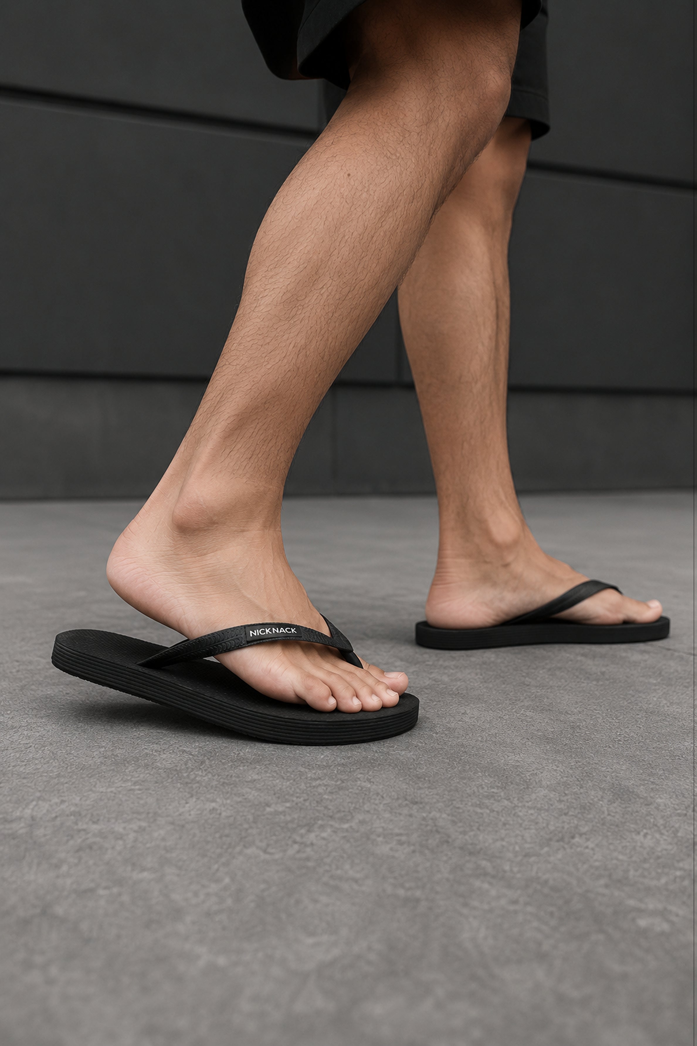 NICK NACK  Men's Flip Flops - Black