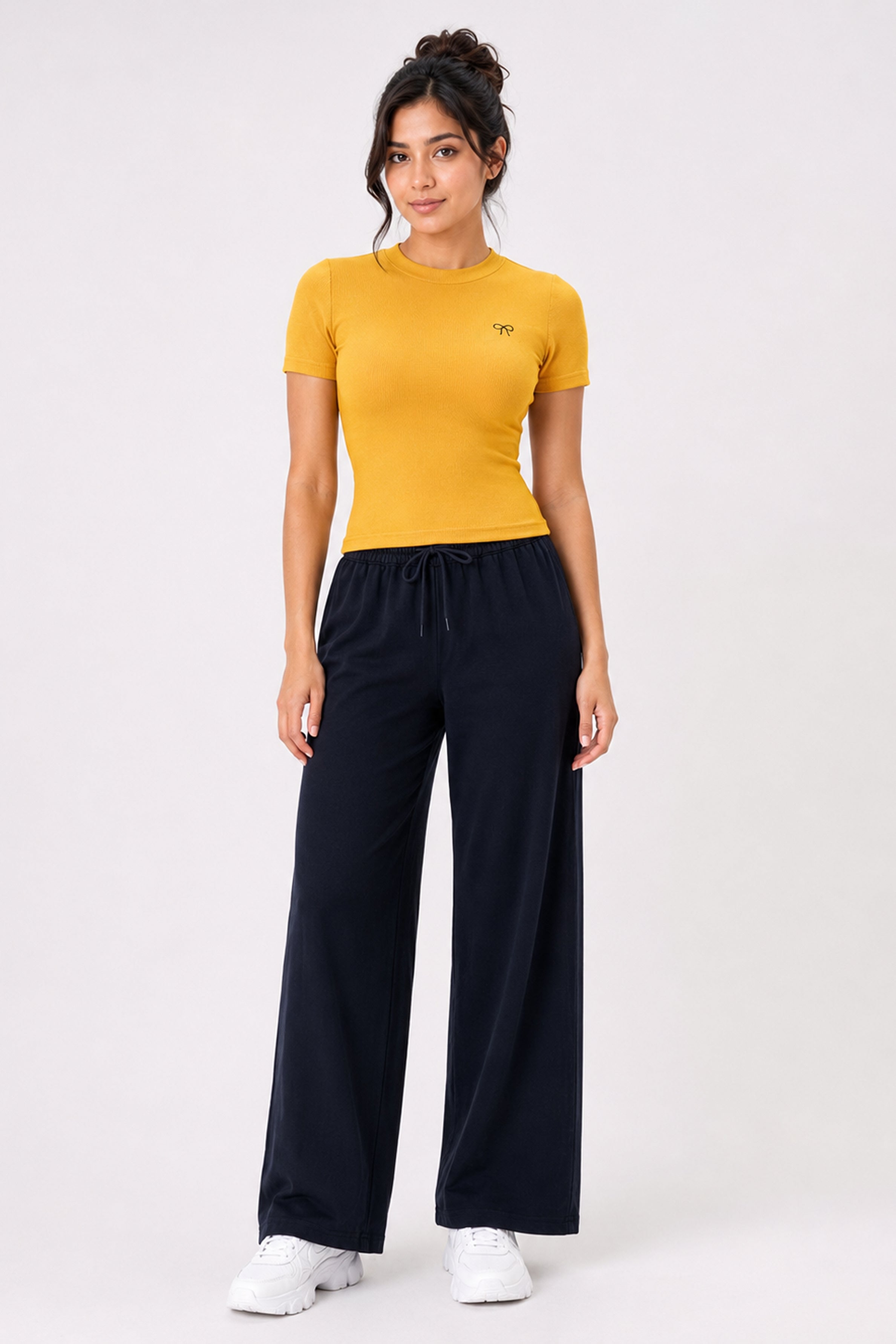 MODANO Casual Crew Neck Tees - Mustard