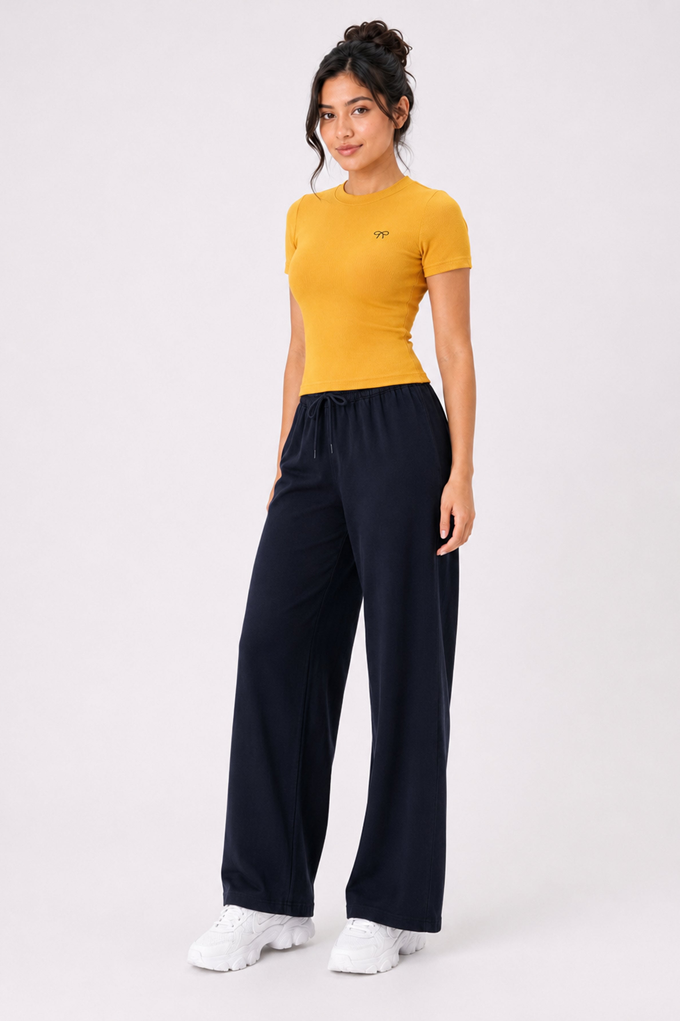 MODANO Casual Crew Neck Tees - Mustard