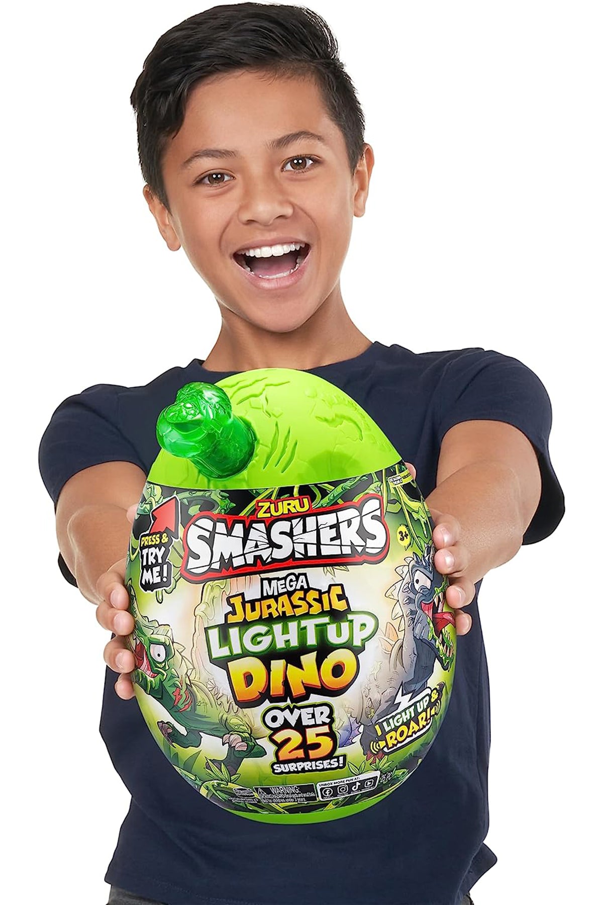 ZURU Smashers Mega Jurassic Light-Up Dino Surprise Egg