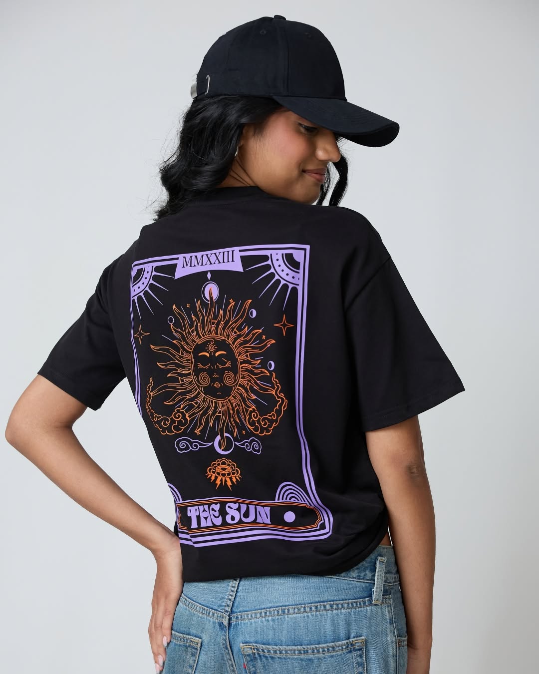 BASIC DROP MODANO Women's Oversized Tees - Jet Black