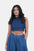 Modano Women's Denim Sleeveless Crop Top - Casual Wear