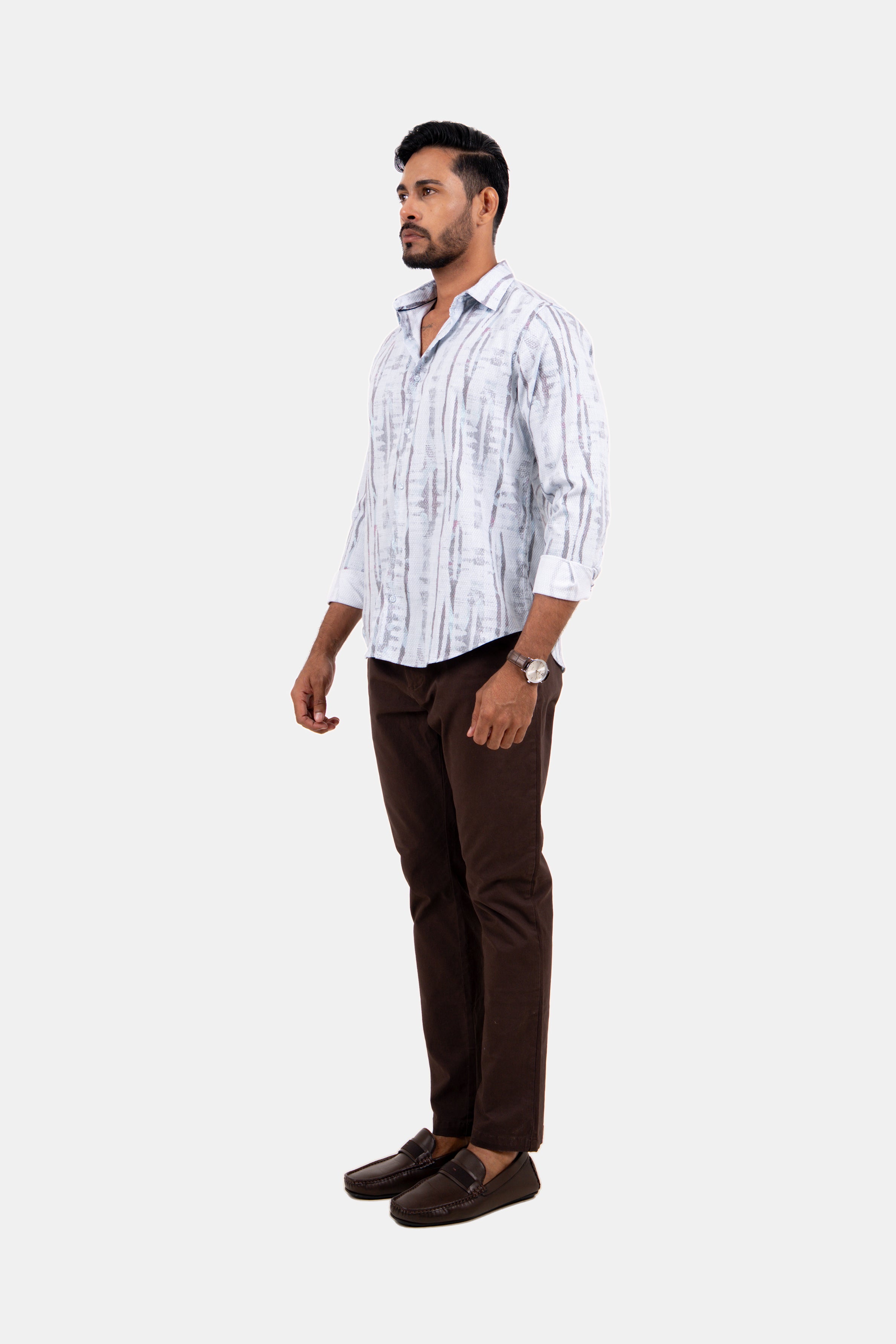 King Street Men's Casual Printed Shirt