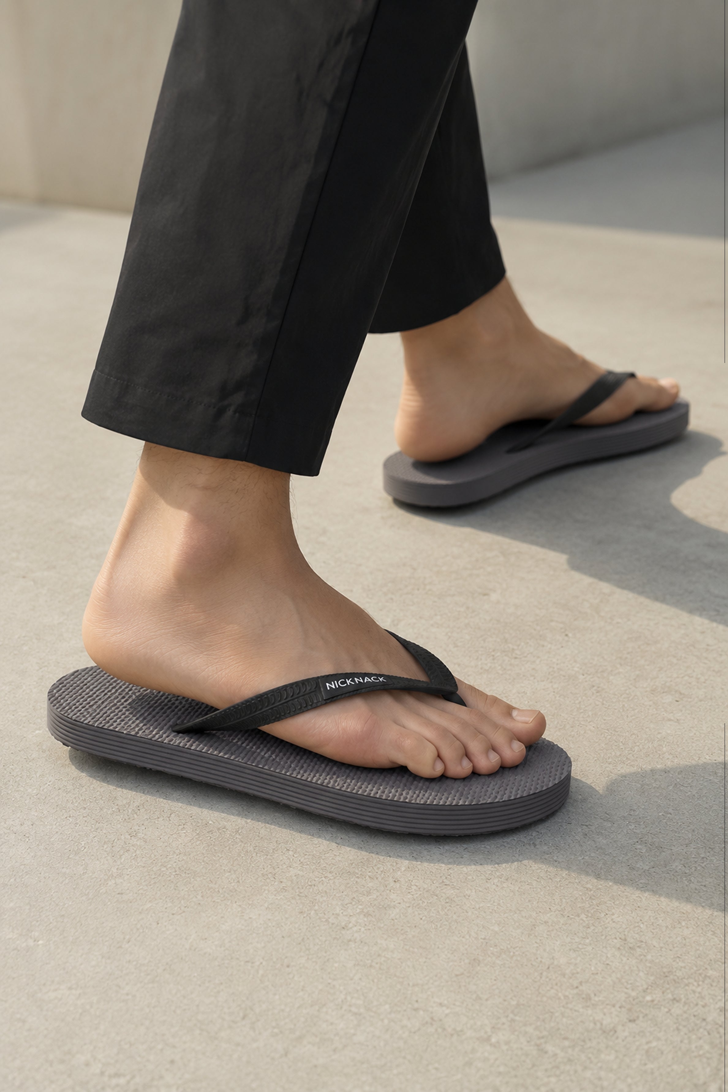 NICK NACK  Men's Flip Flops - Gray