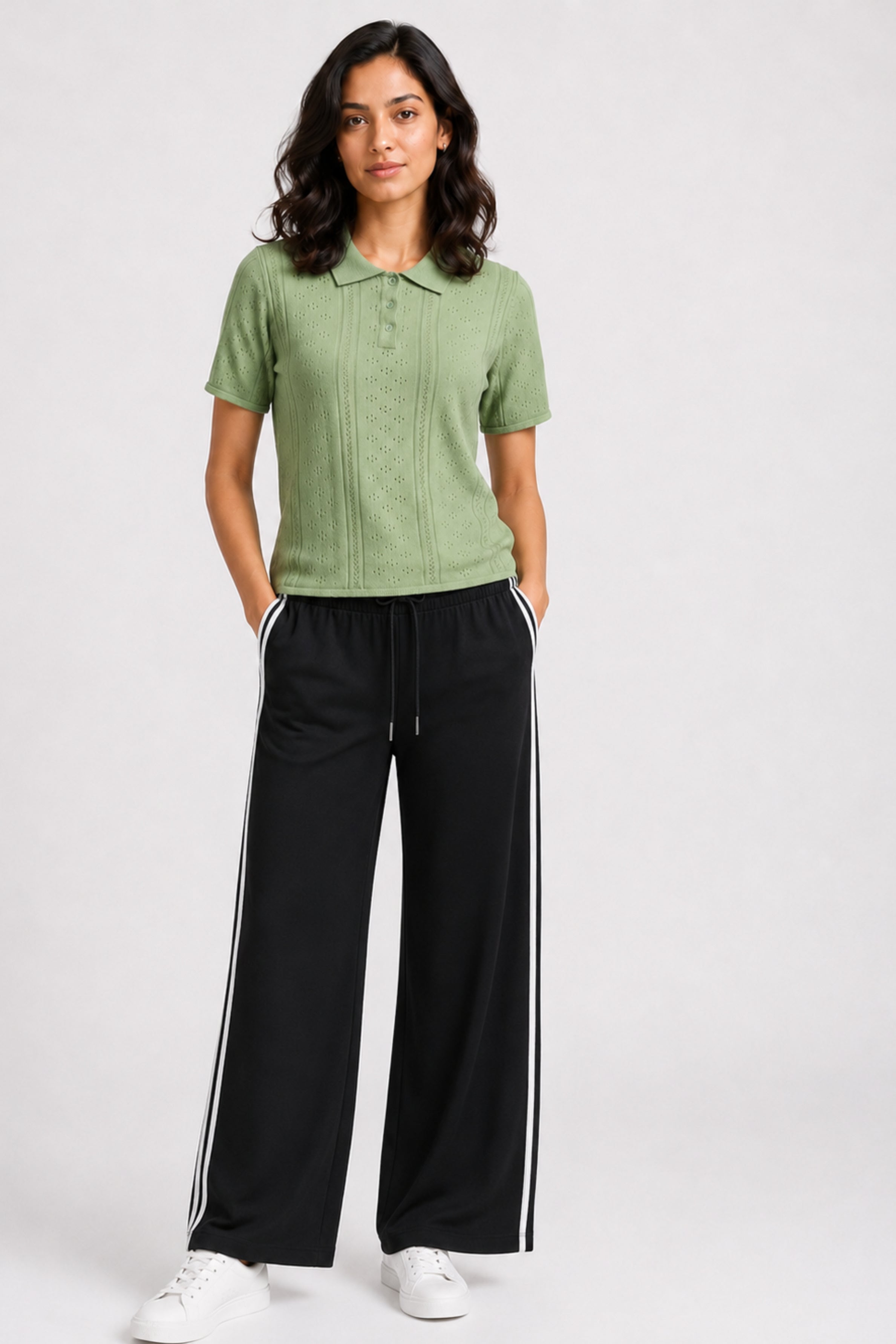 MODANO Women's Short Sleeve Polo Tees - Green