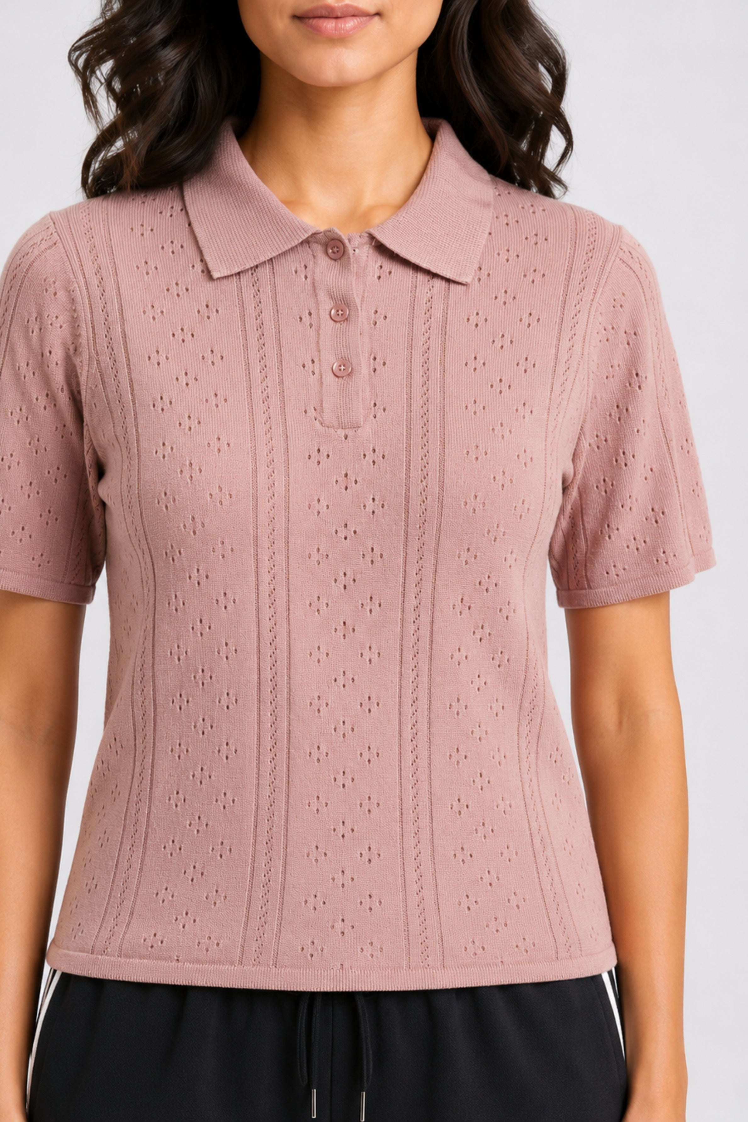 MODANO Women's Short Sleeve Polo Tees - Peach
