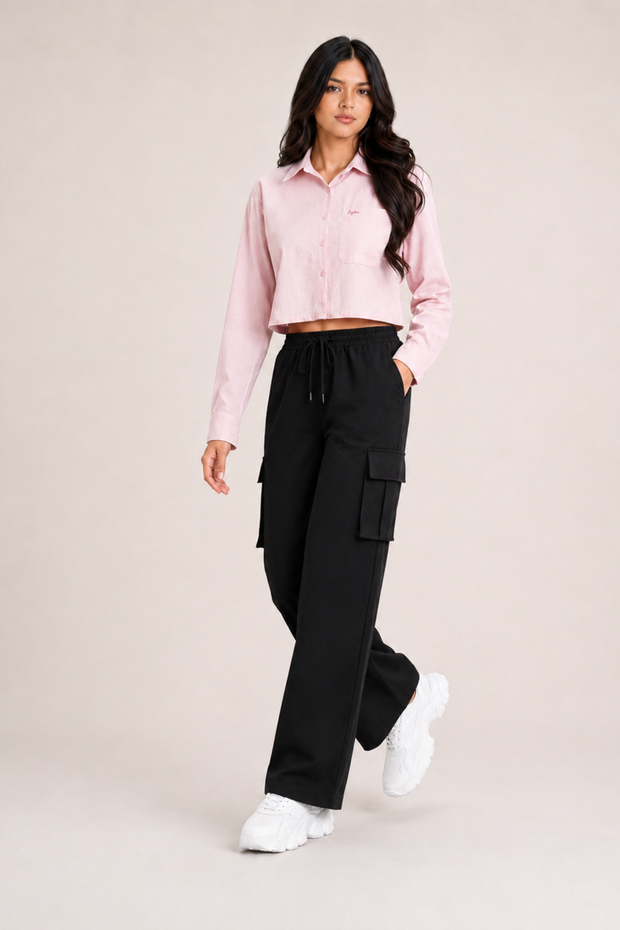 MODANO Casual Long Sleeve Blouse - Pink