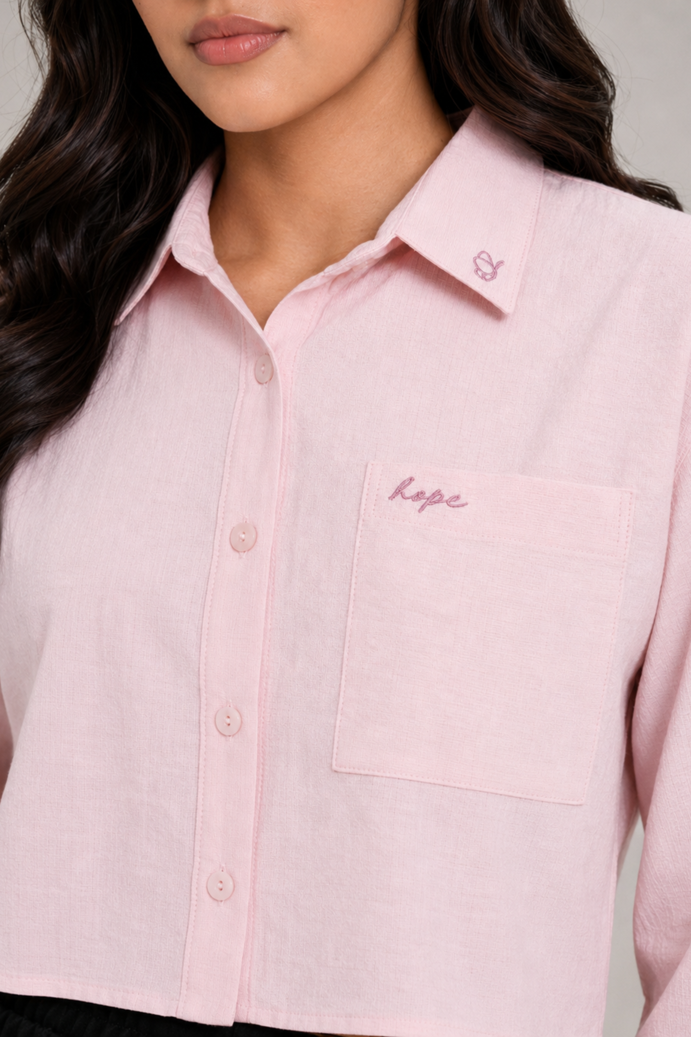 MODANO Casual Long Sleeve Blouse - Pink
