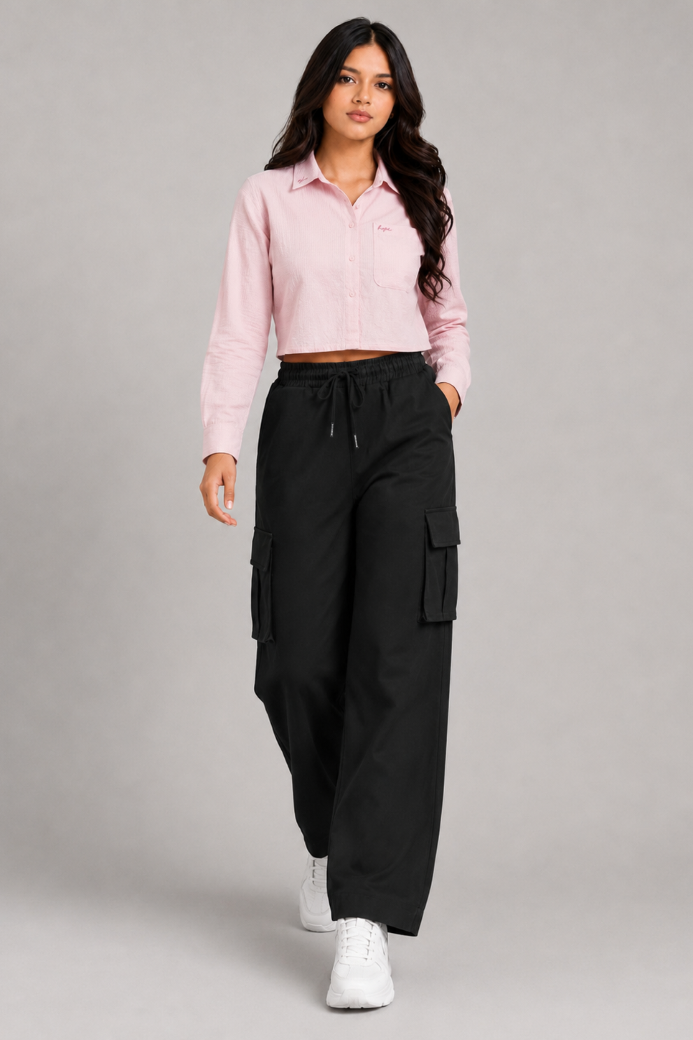MODANO Casual Long Sleeve Blouse - Pink