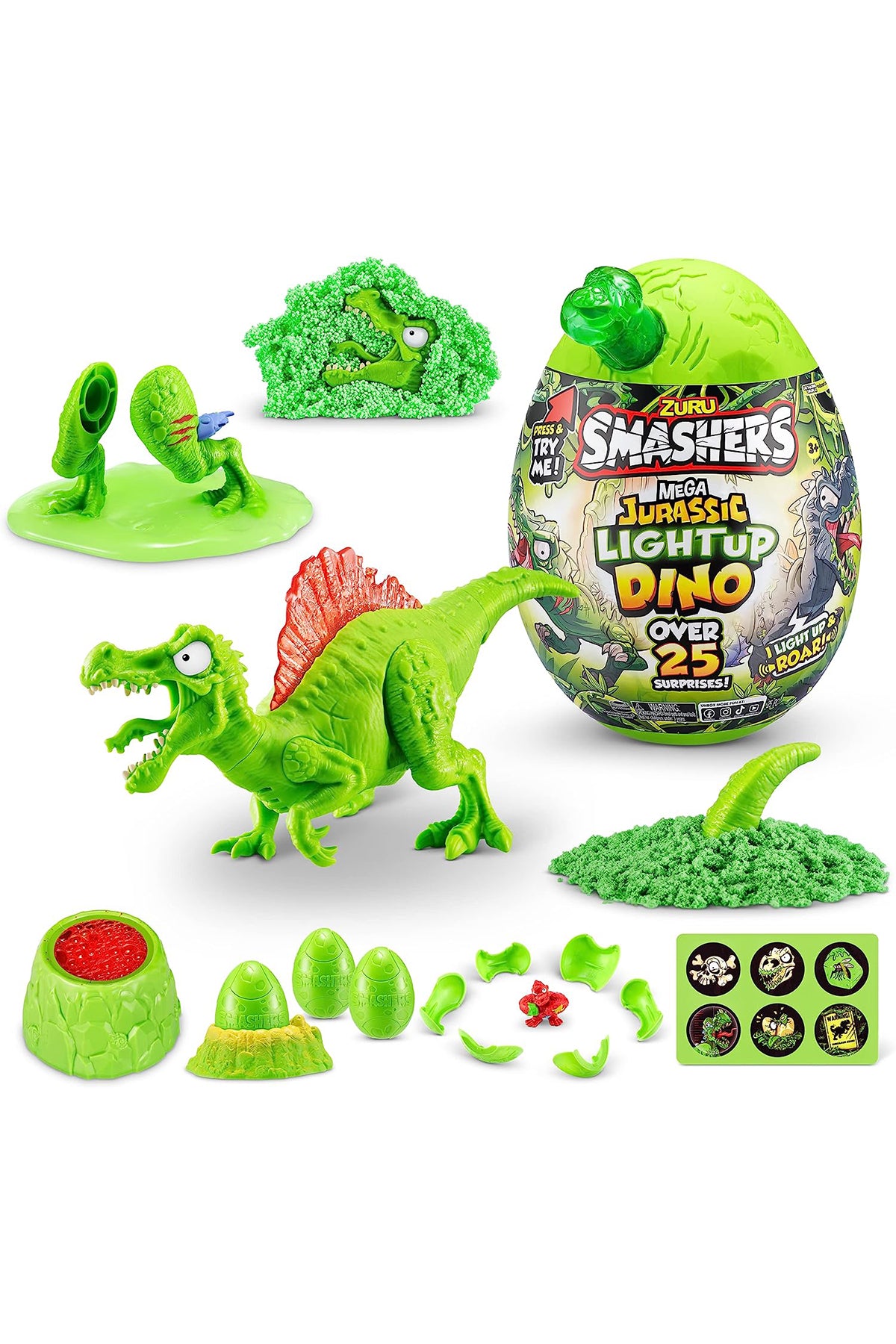 ZURU Smashers Mega Jurassic Light-Up Dino Surprise Egg