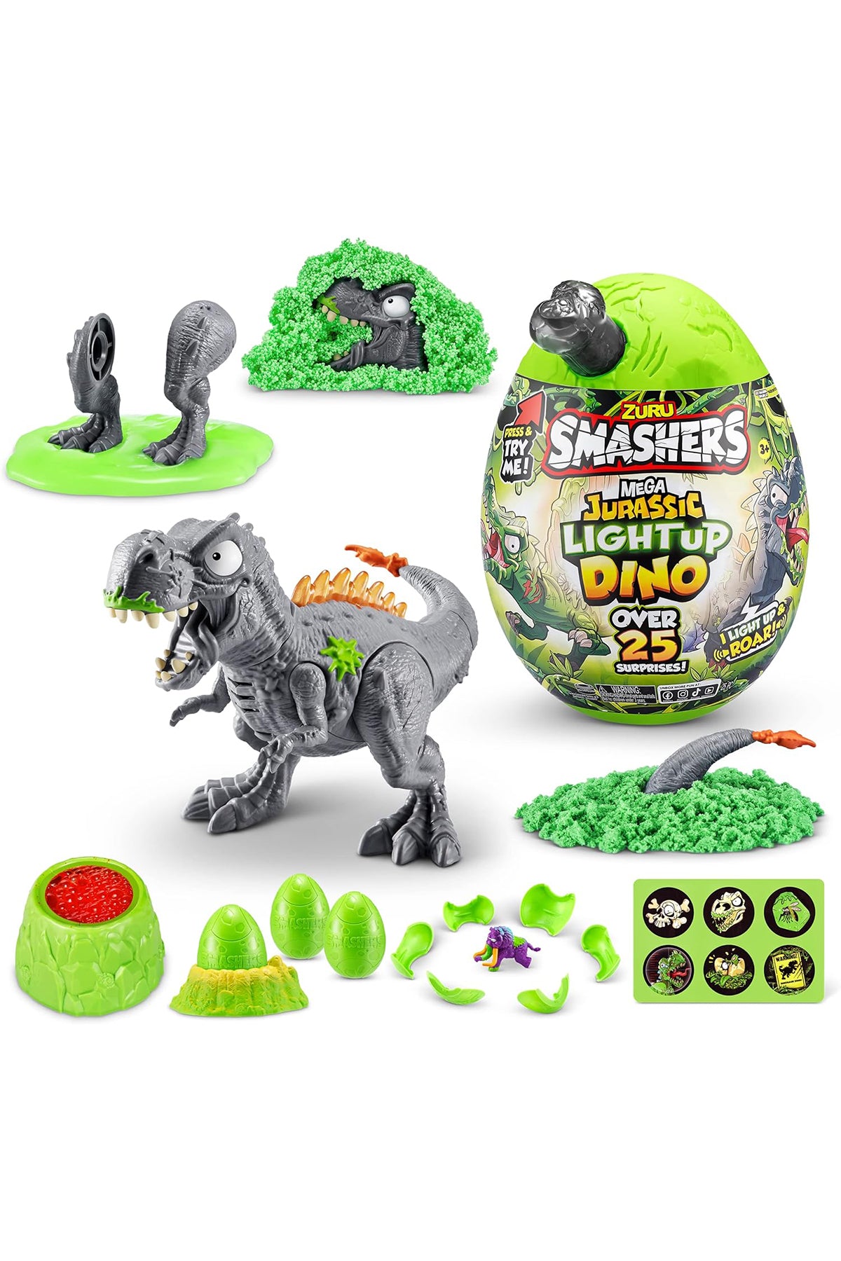 ZURU Smashers Mega Jurassic Light-Up Dino Surprise Egg