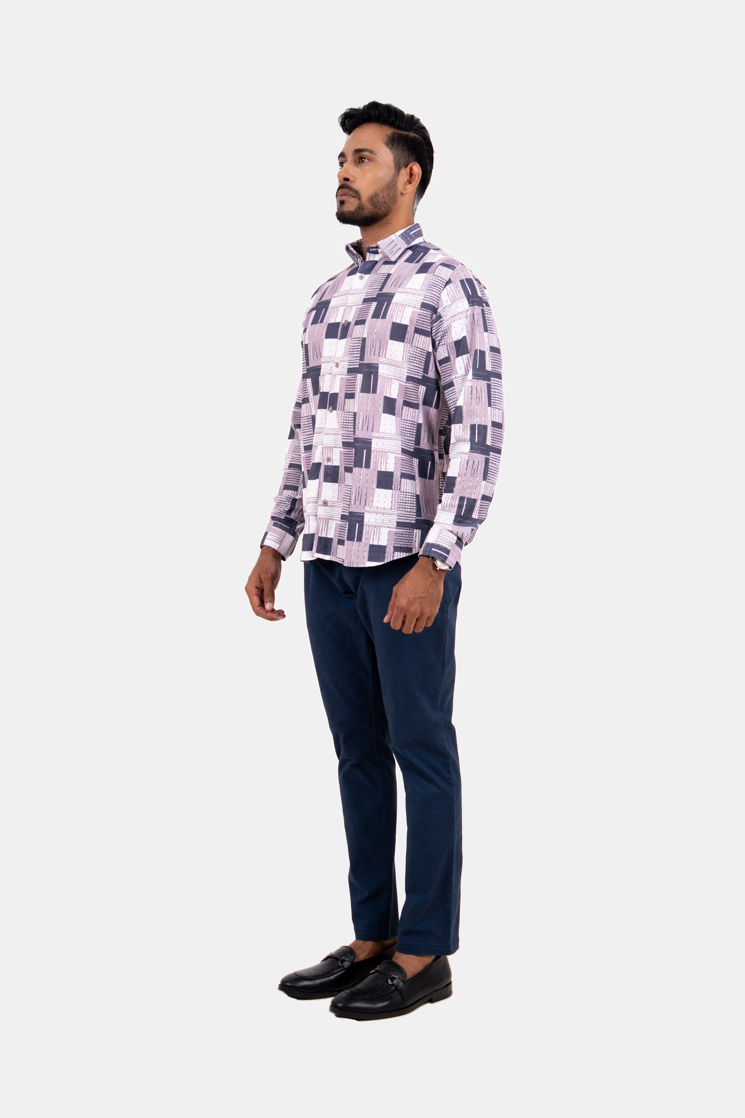 King Street Men's Casual Printed Shirt