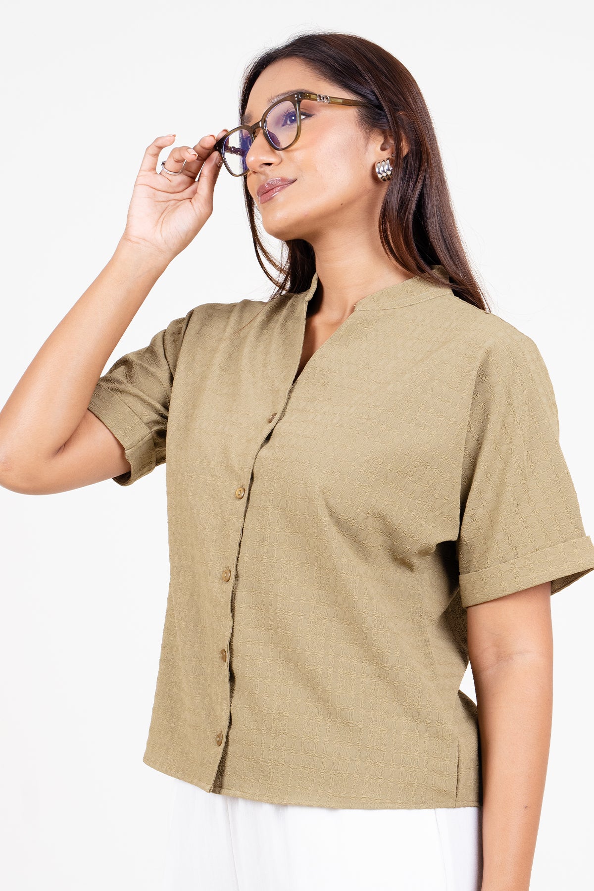 Envogue Women's Short Sleeve Chic Office Top