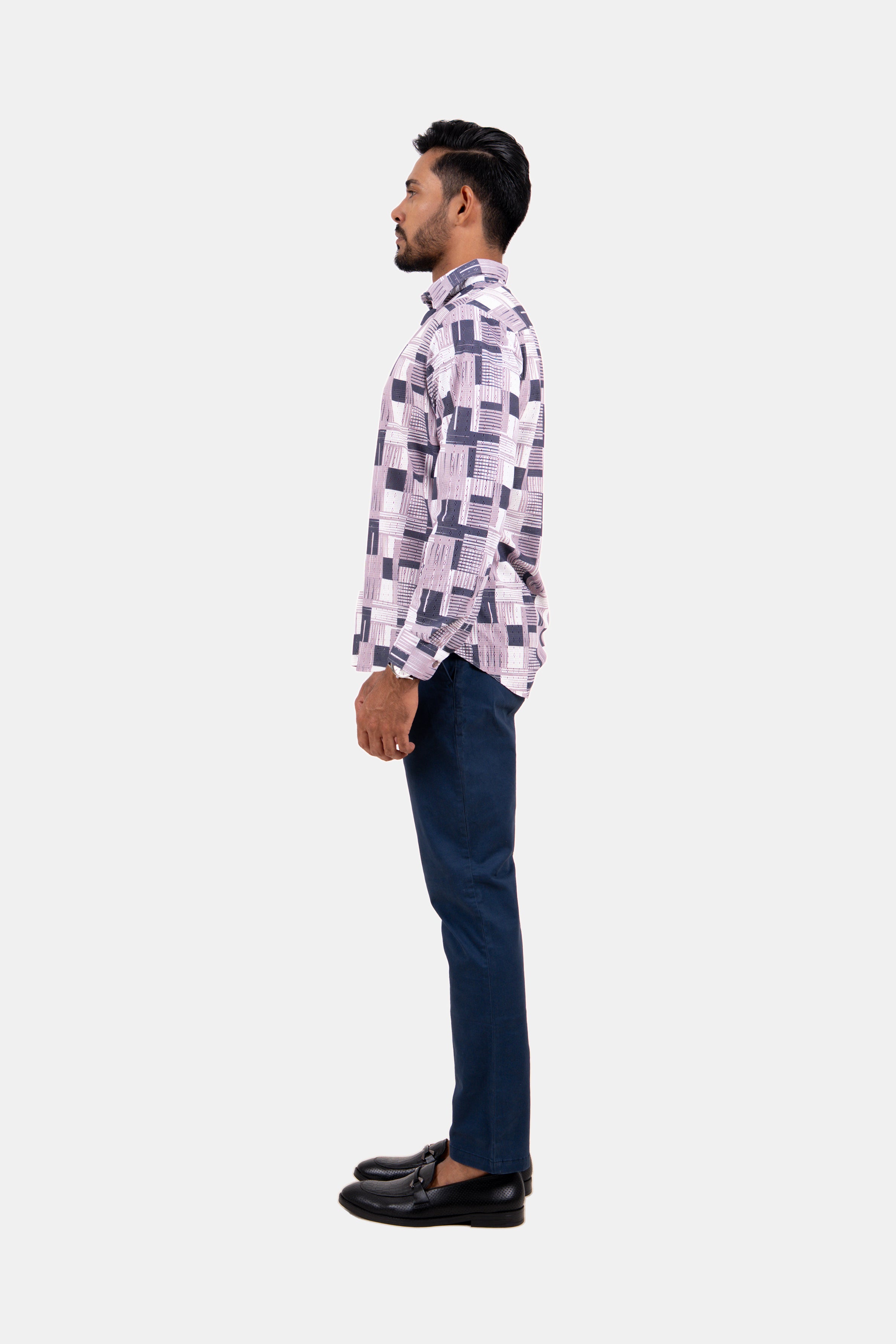 King Street Men's Casual Printed Shirt