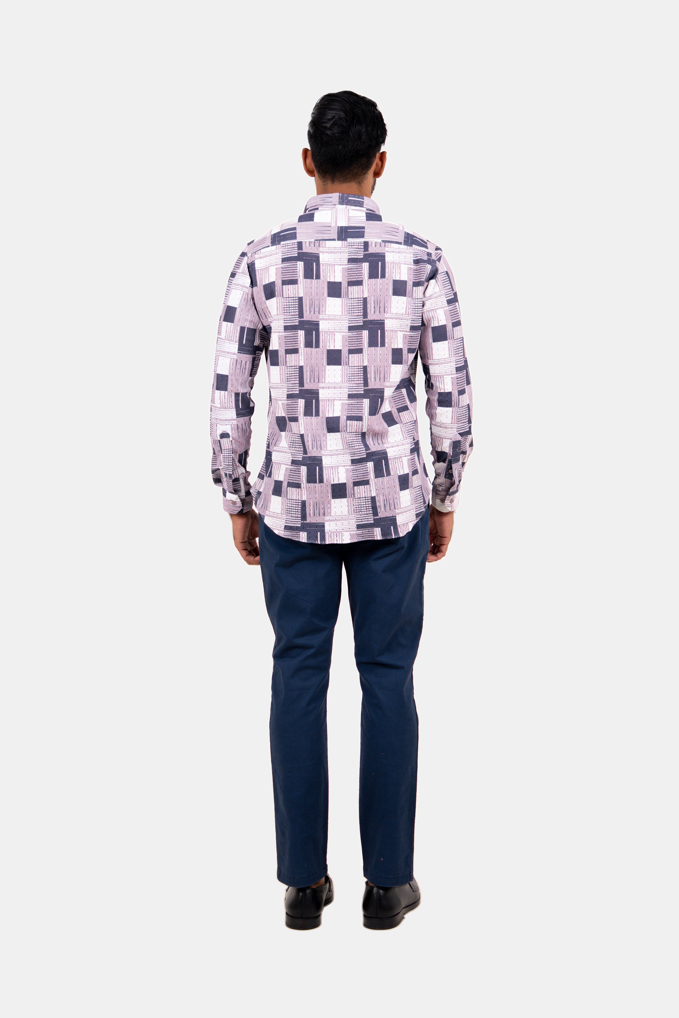 King Street Men's Casual Printed Shirt