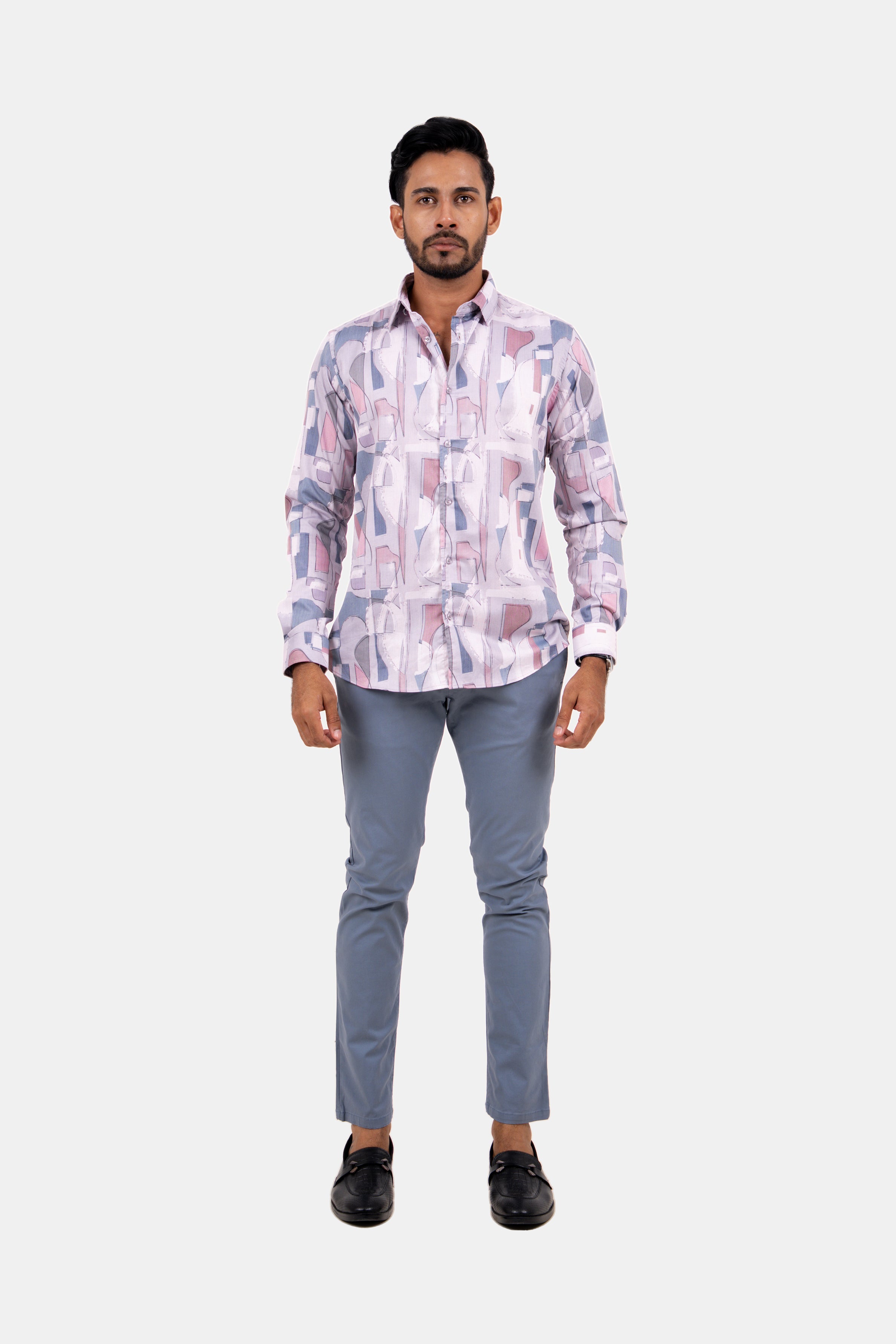 King Street Men's Casual Printed Shirt