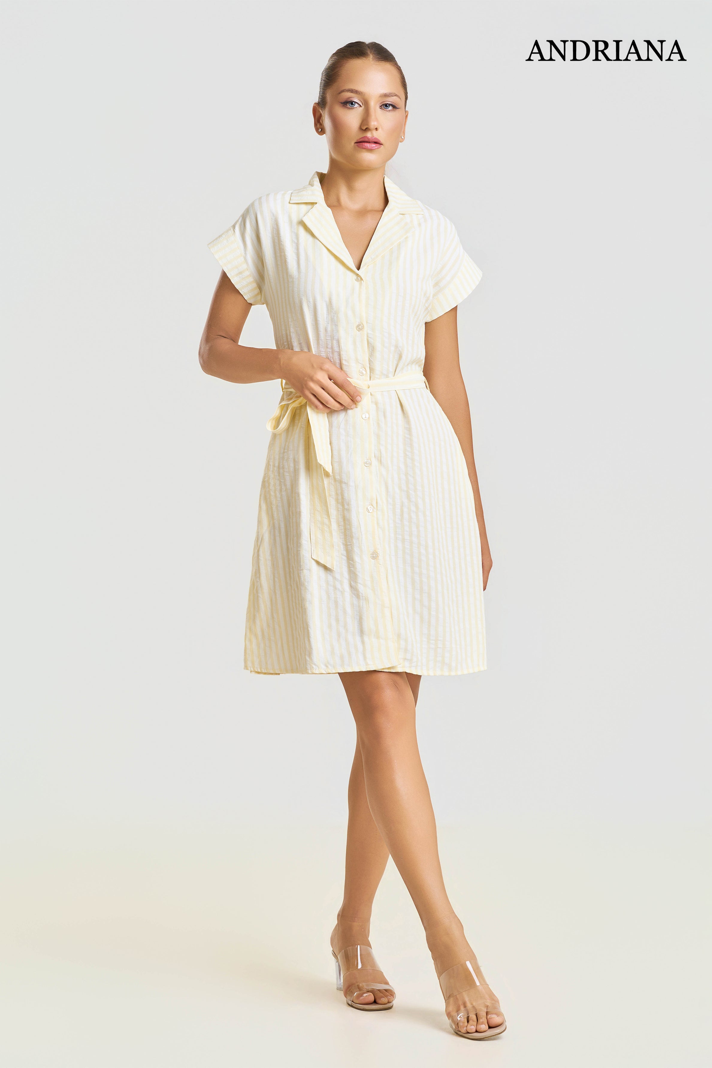 ANDRIANA Women's Striped Formal Dress