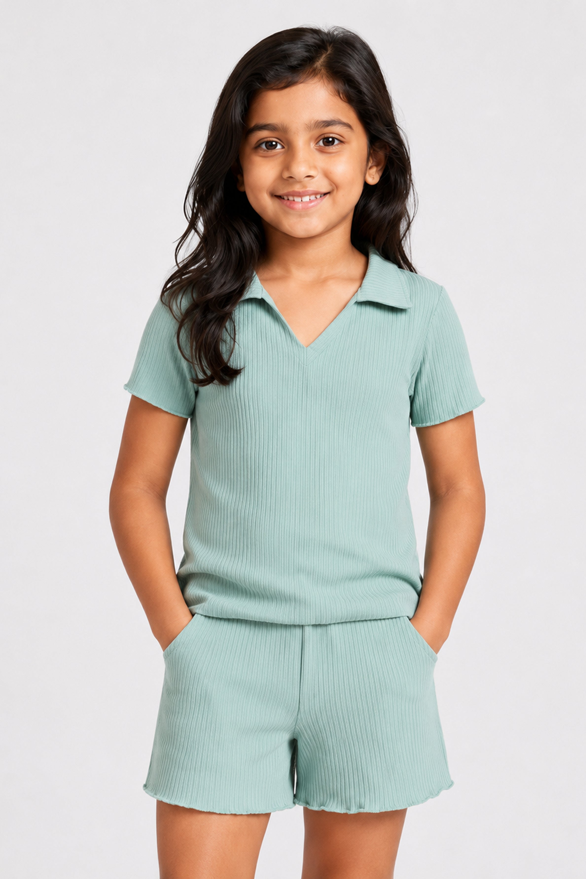 LITTLE MODANO Girls' Green Top
