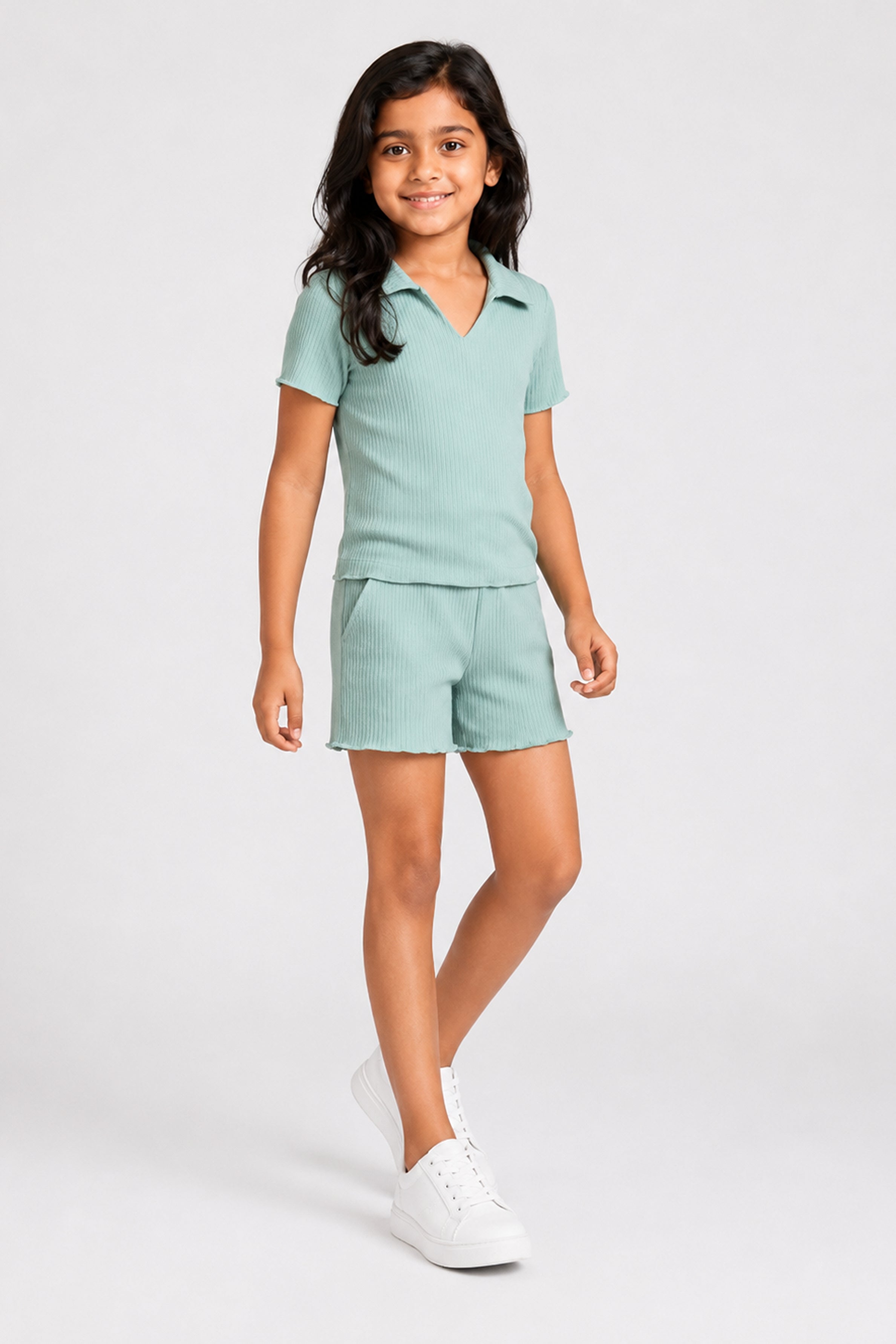 LITTLE MODANO Girls' Green Top