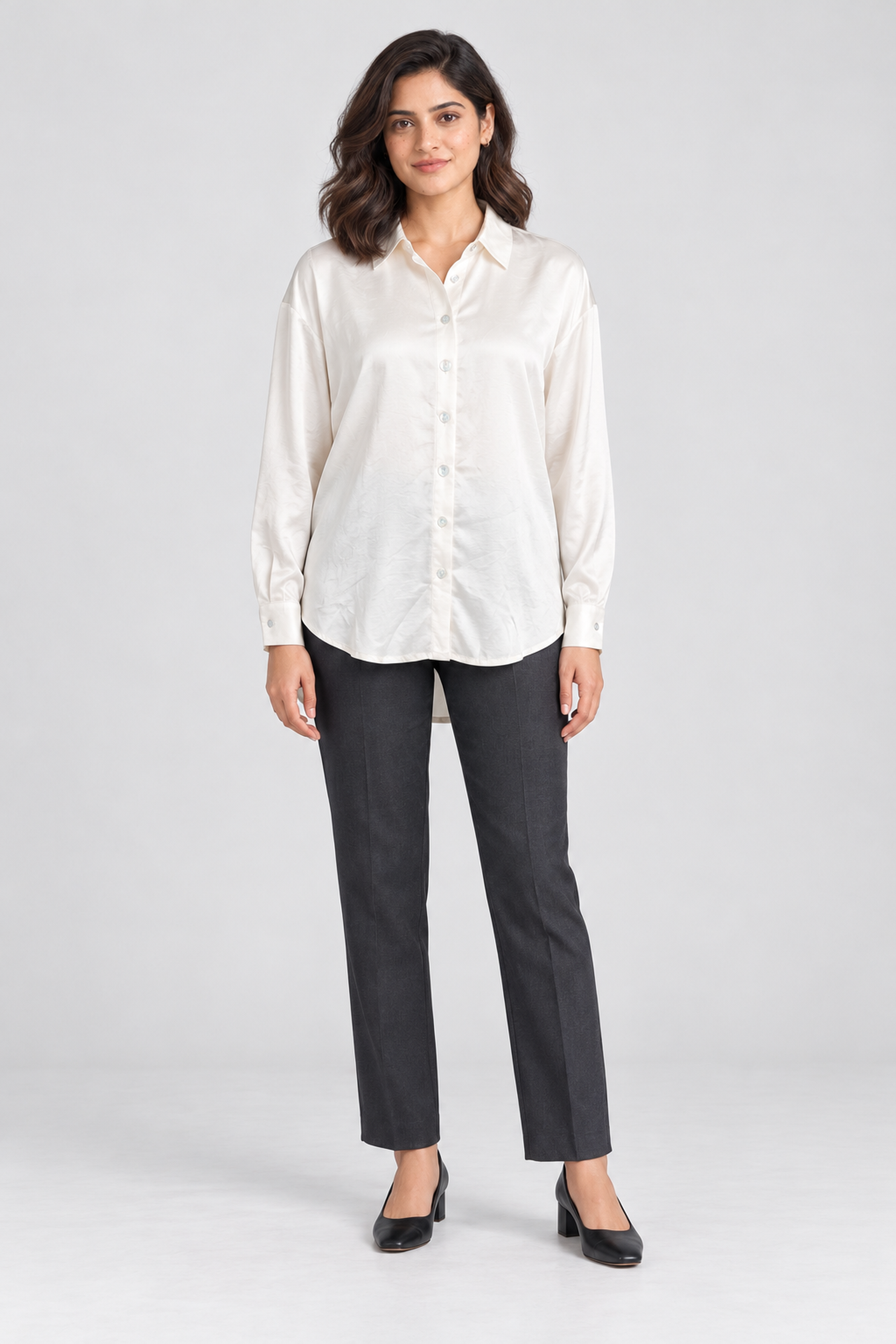 FOREVER 21 Women's Formal Regular Blouse - Cream