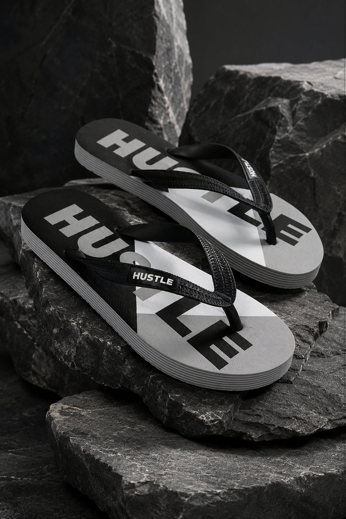 HUSTLE Men's  Flip Flops - Black