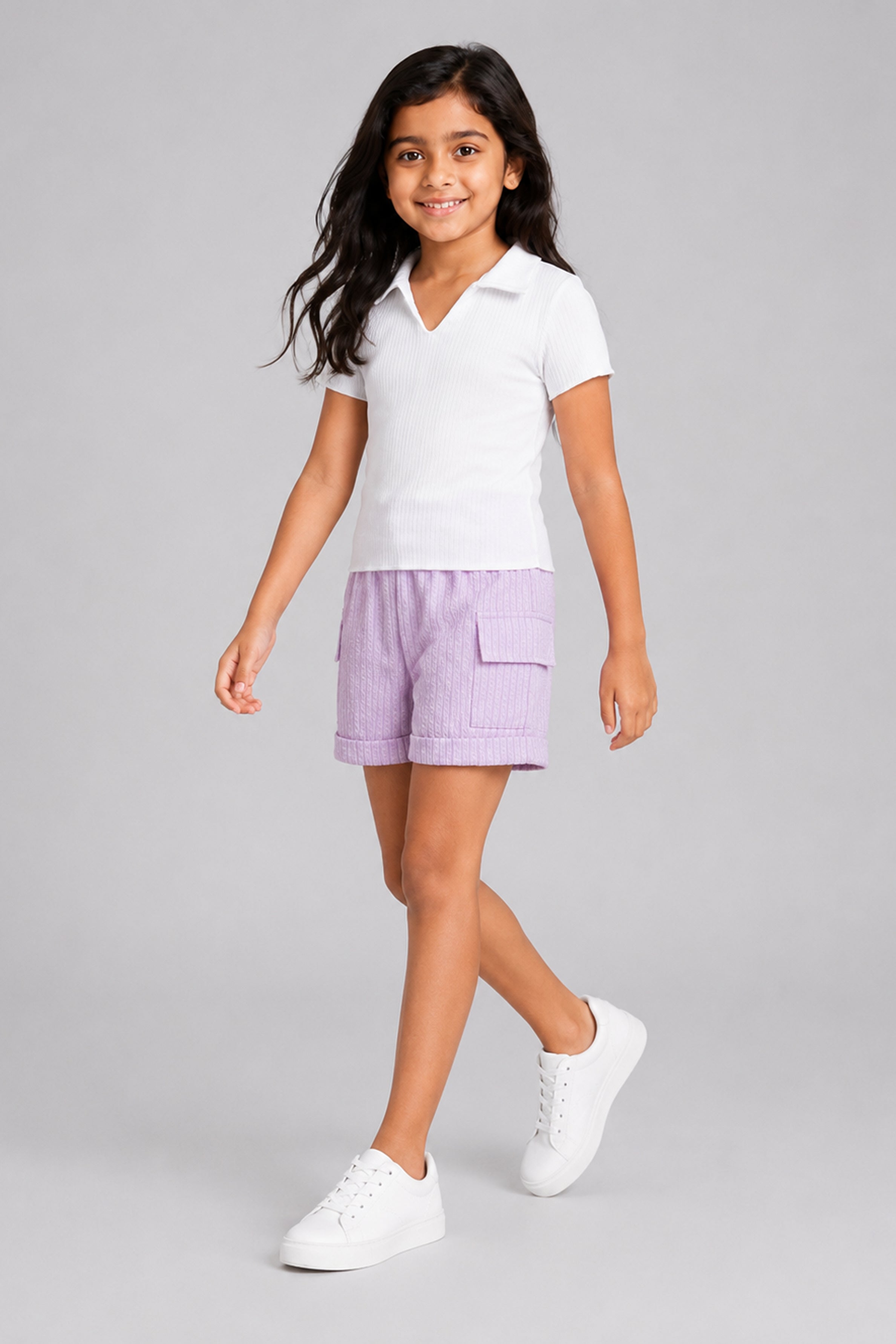 LITTLE MODANO Girls' Off White Top