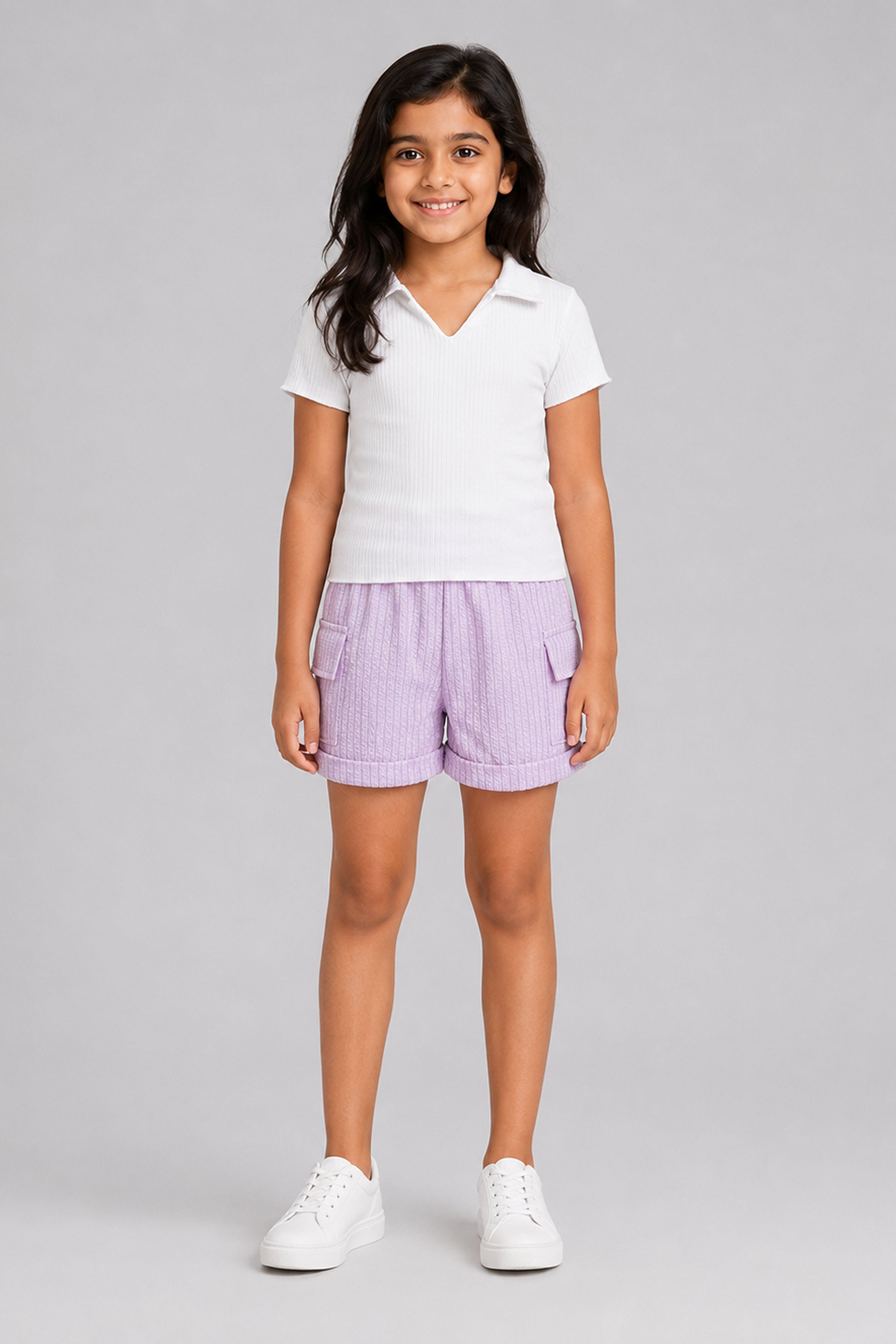 LITTLE MODANO Girls' Off White Top