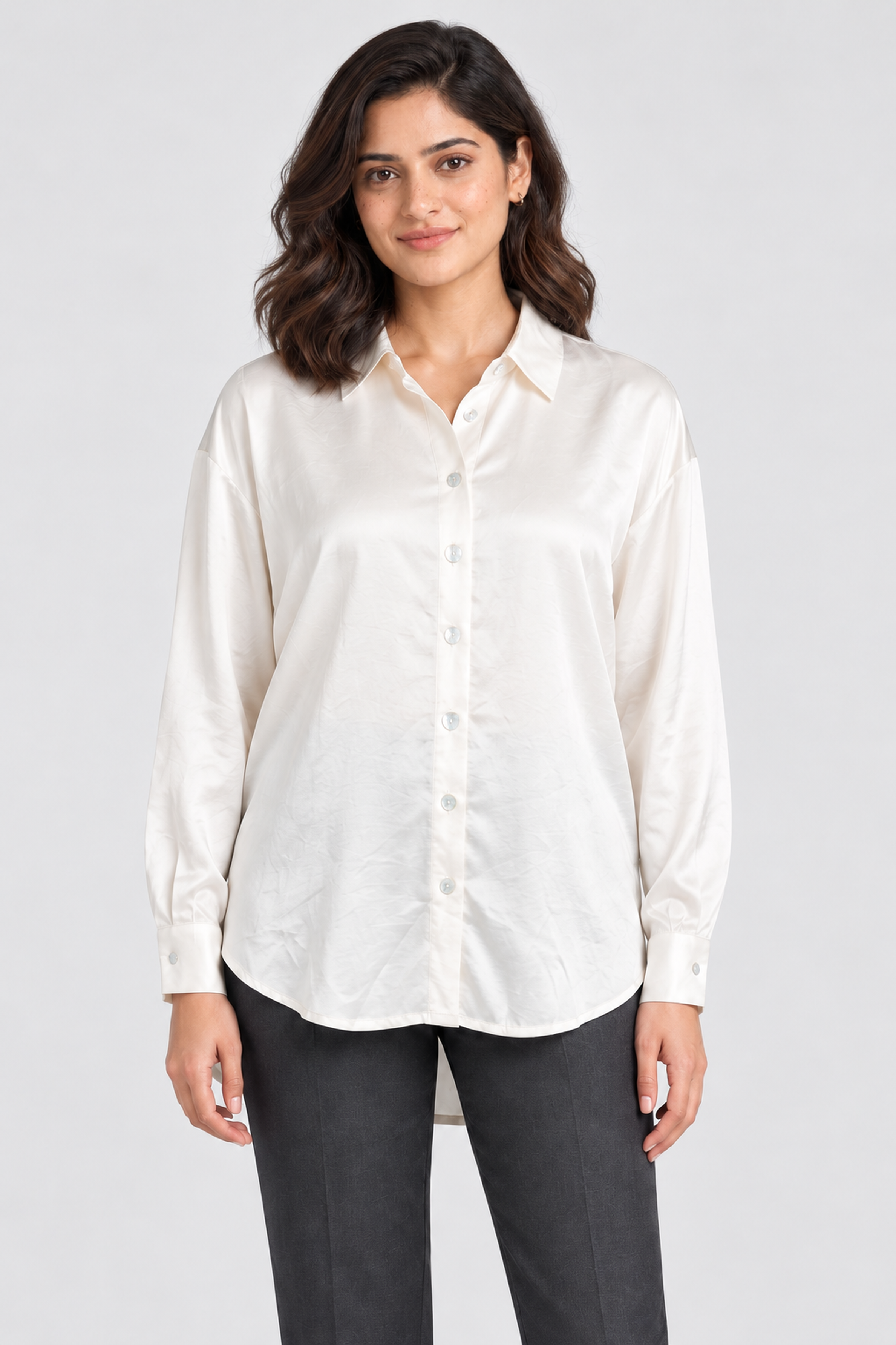 FOREVER 21 Women's Formal Regular Blouse - Cream