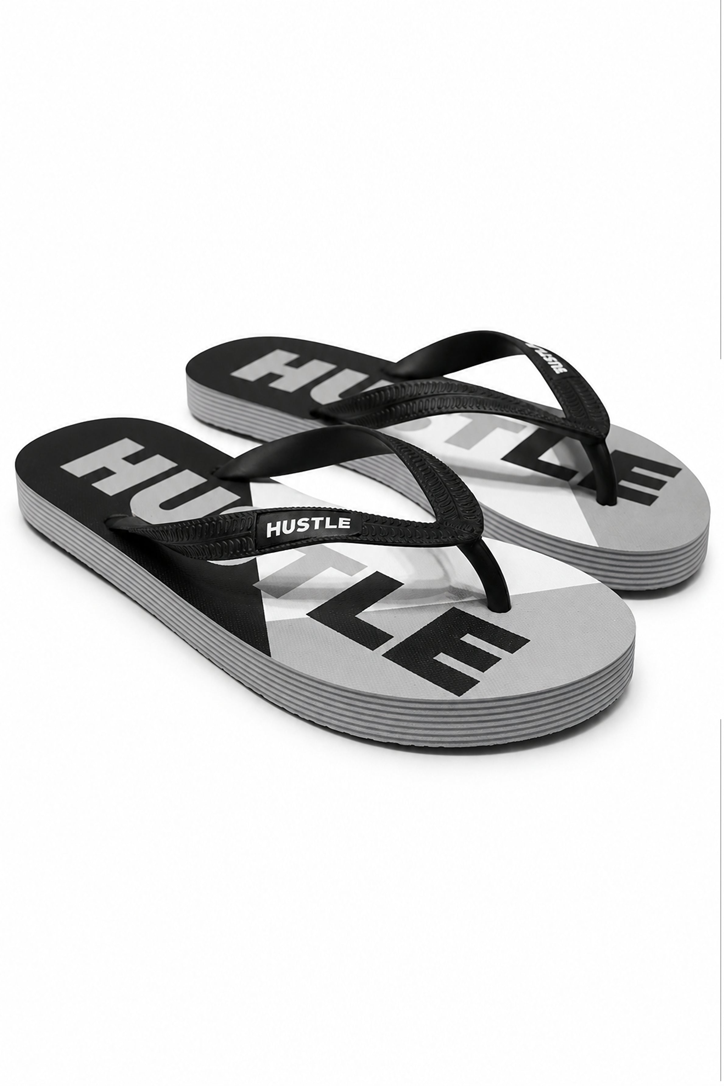 HUSTLE Men's Black Flip Flops