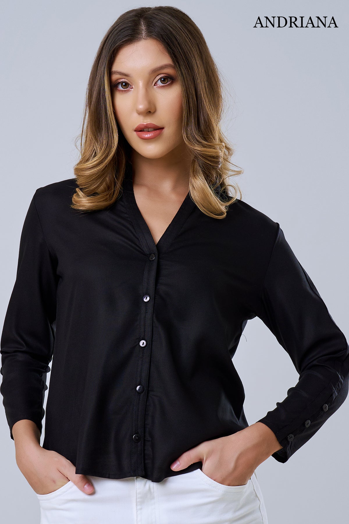 Andriana Elegance Women's Chic Office Blouse