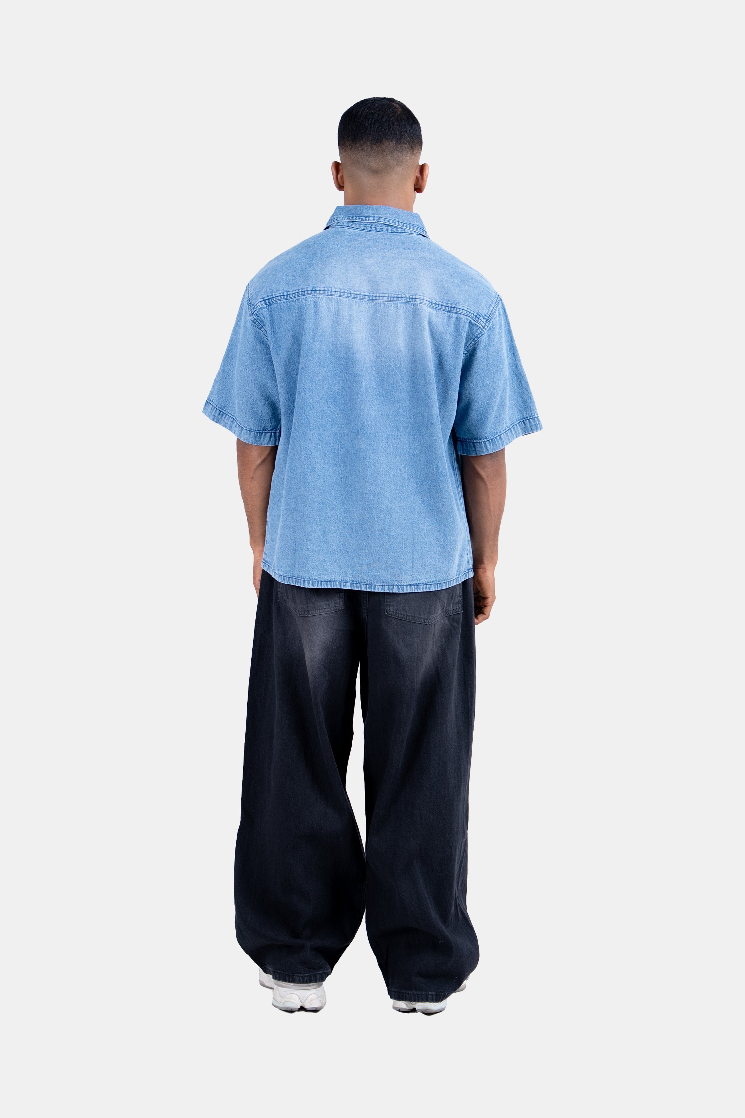 Hustle Men's Denim Shirt - Blue