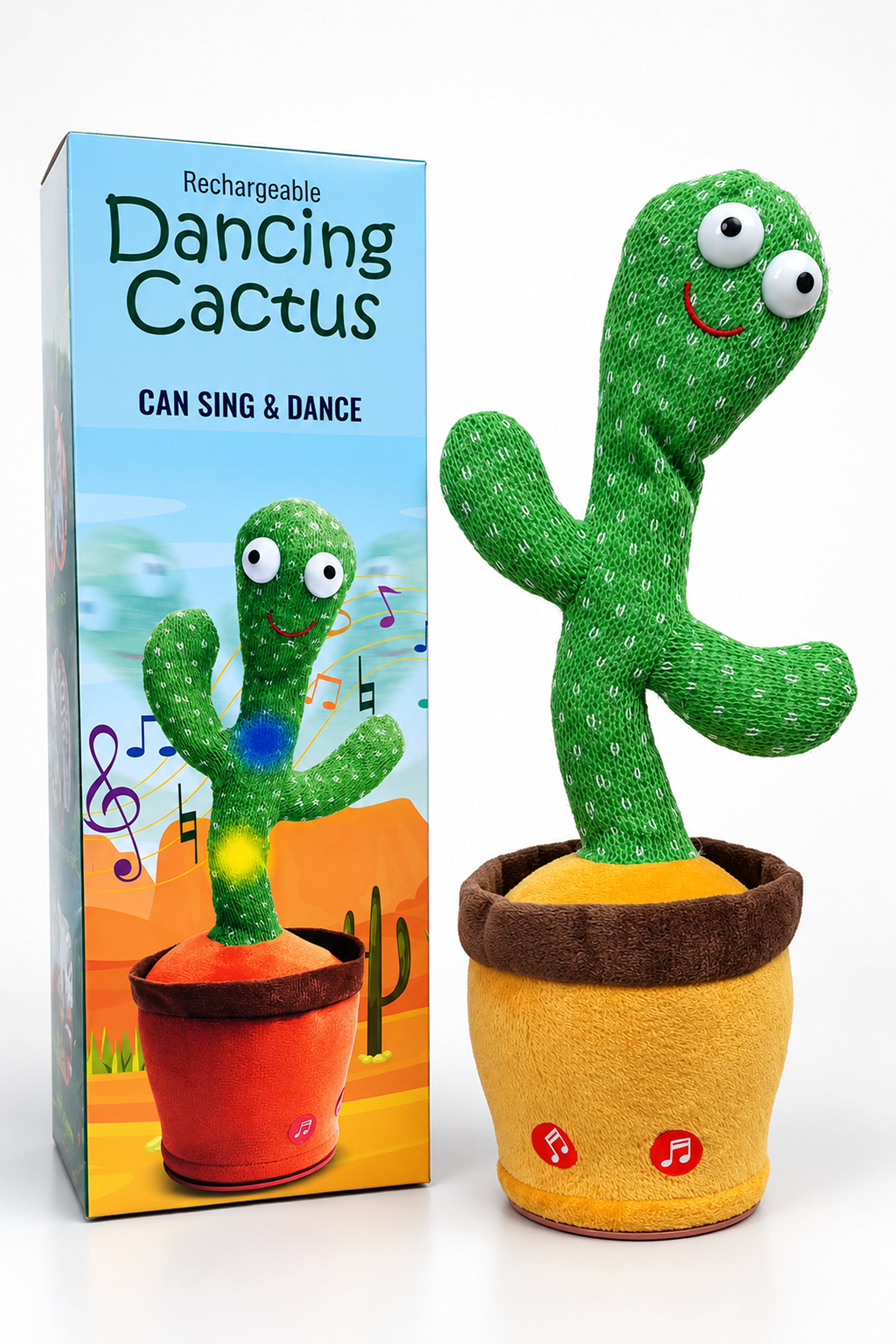 Rechargeable Dancing Cactus Musical Toy – Green