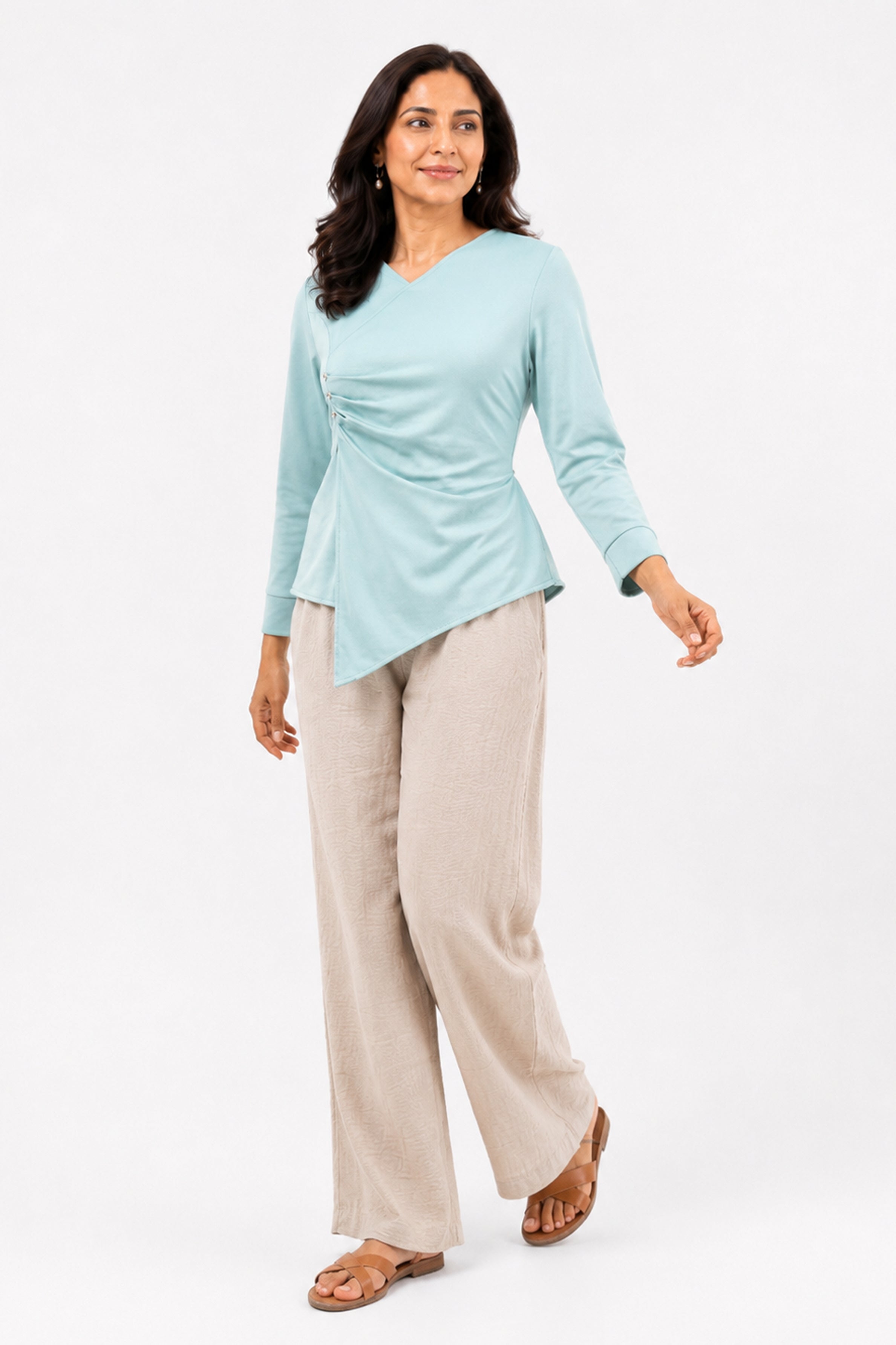 HADA Casual Relaxed Fit Blouse - Green