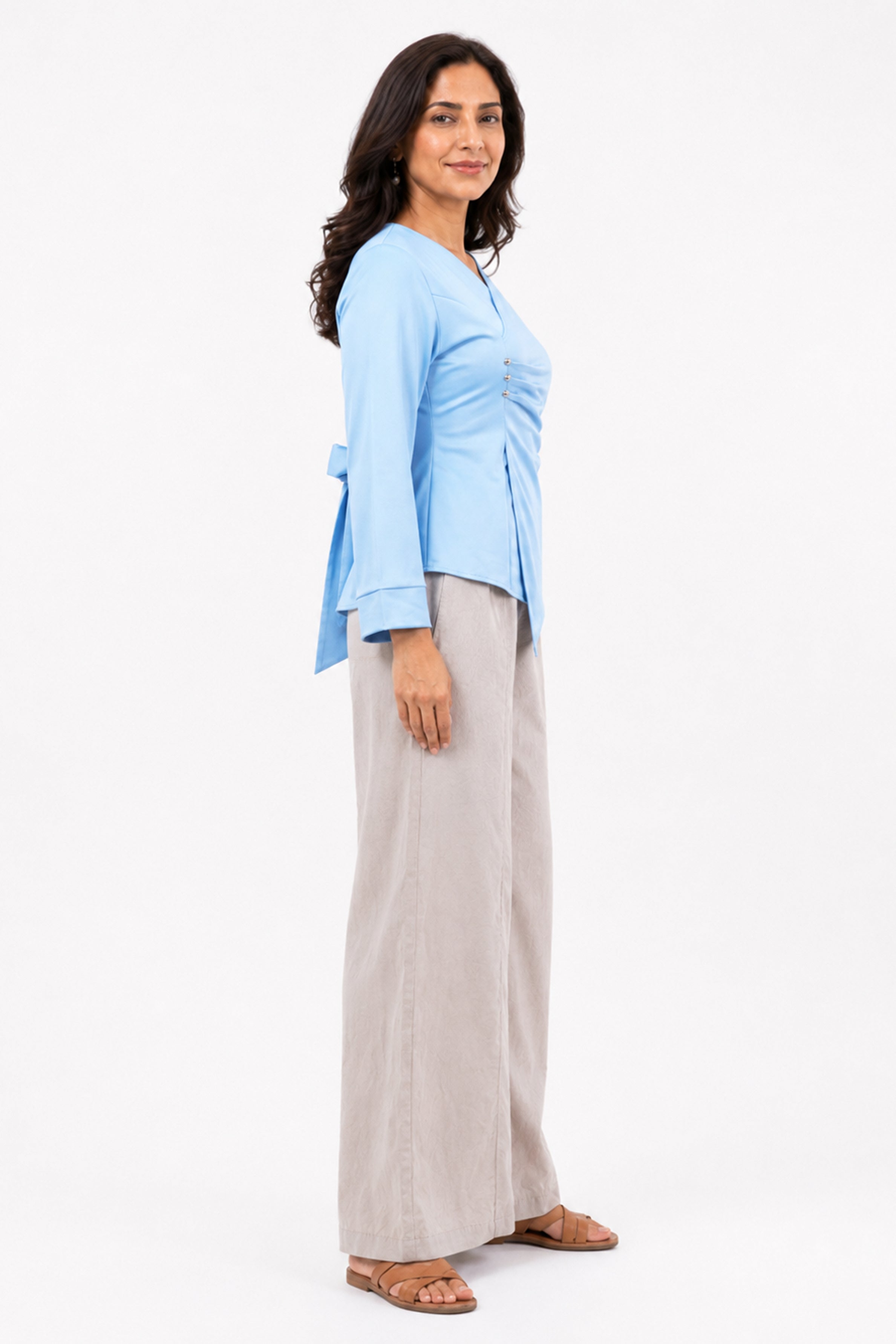 HADA Casual Relaxed Fit Blouse - Blue