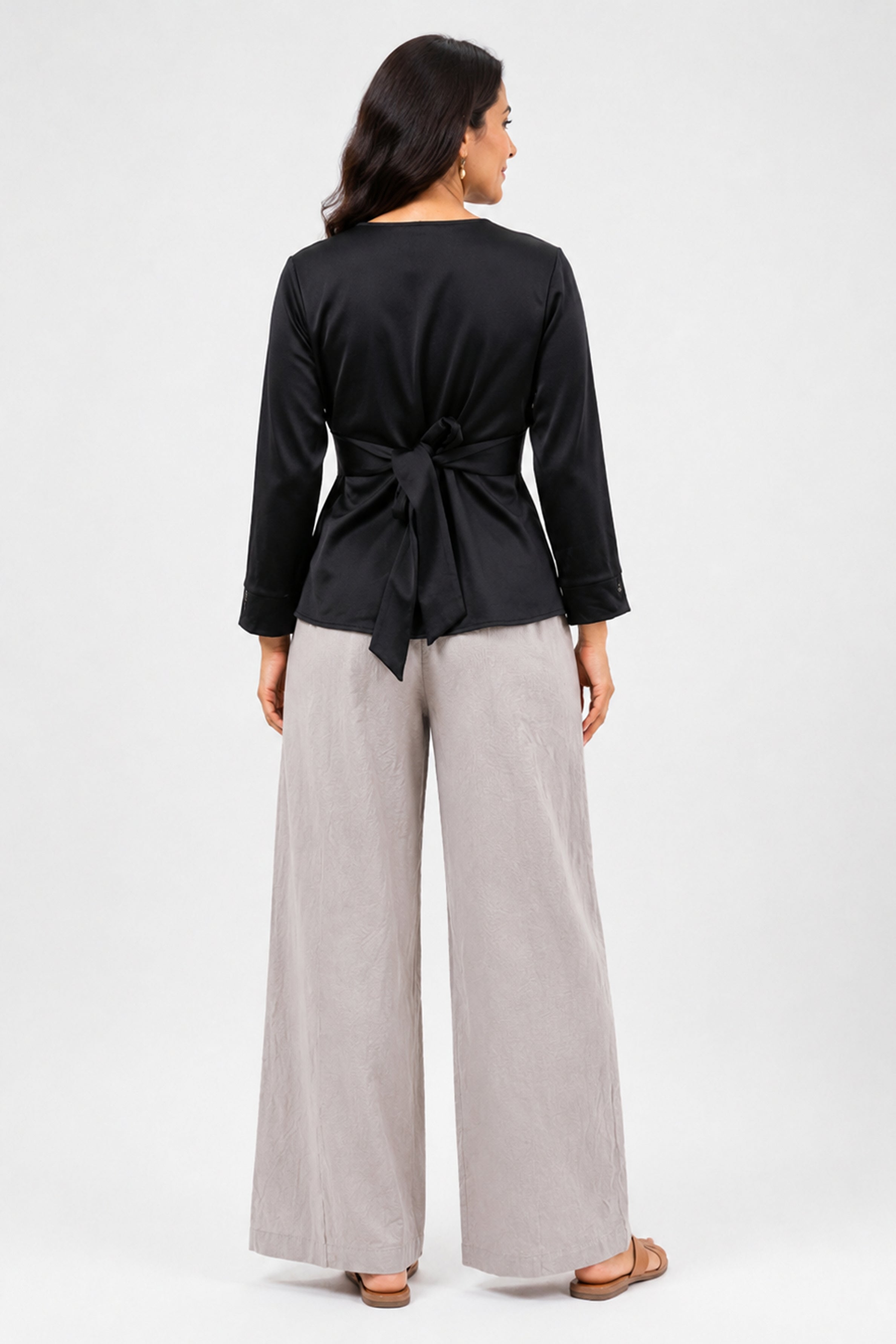 HADA Casual Relaxed Fit Blouse - Black