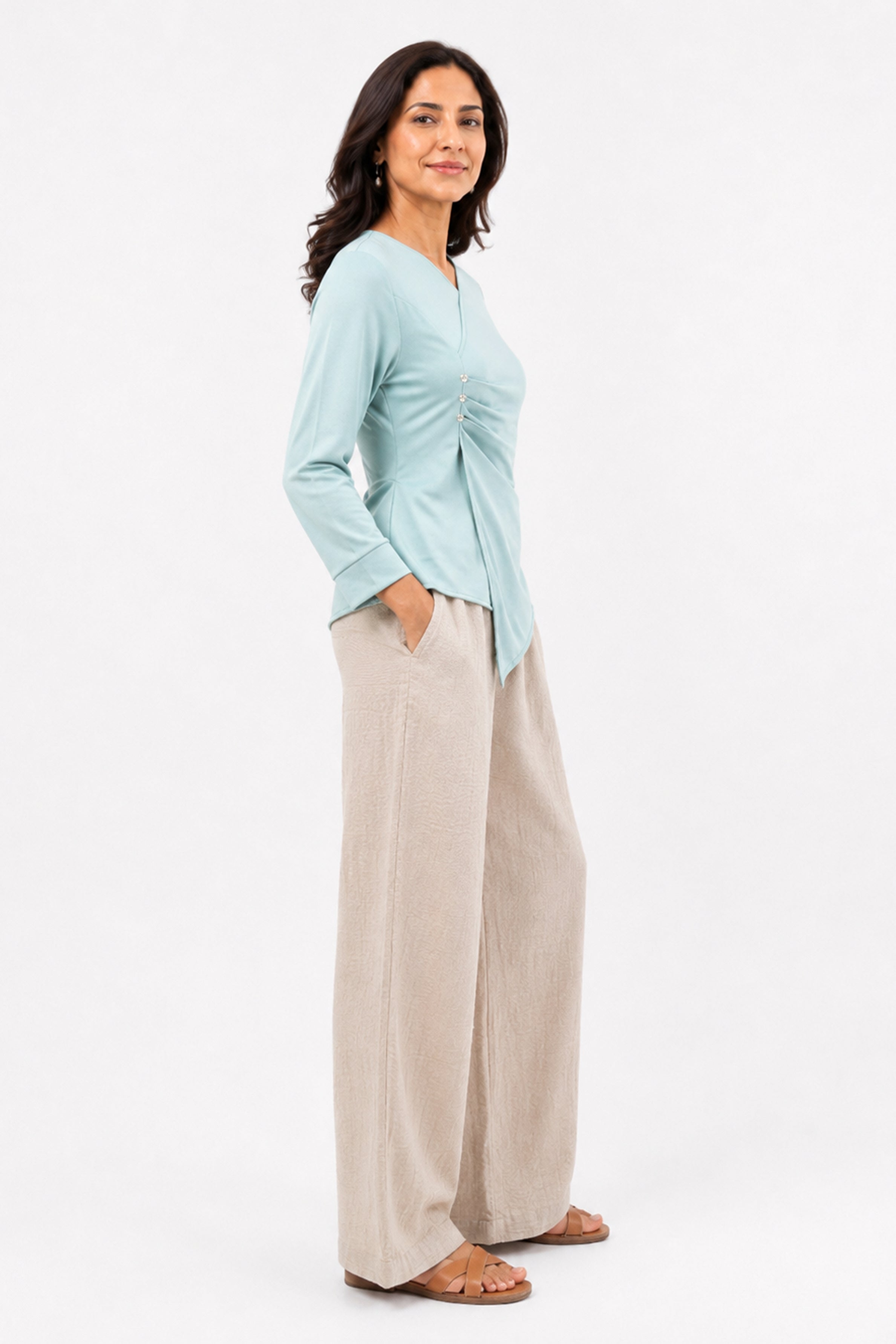 HADA Casual Relaxed Fit Blouse - Green