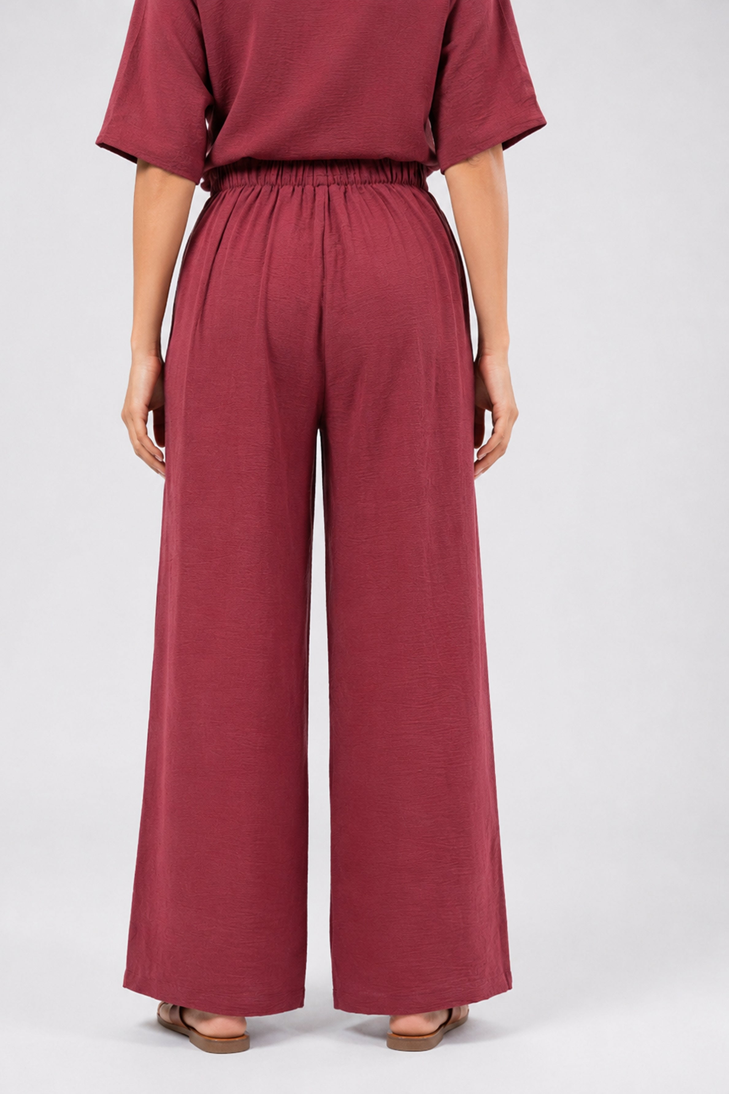 HADA Casual Relaxed Fit Pant - Brick