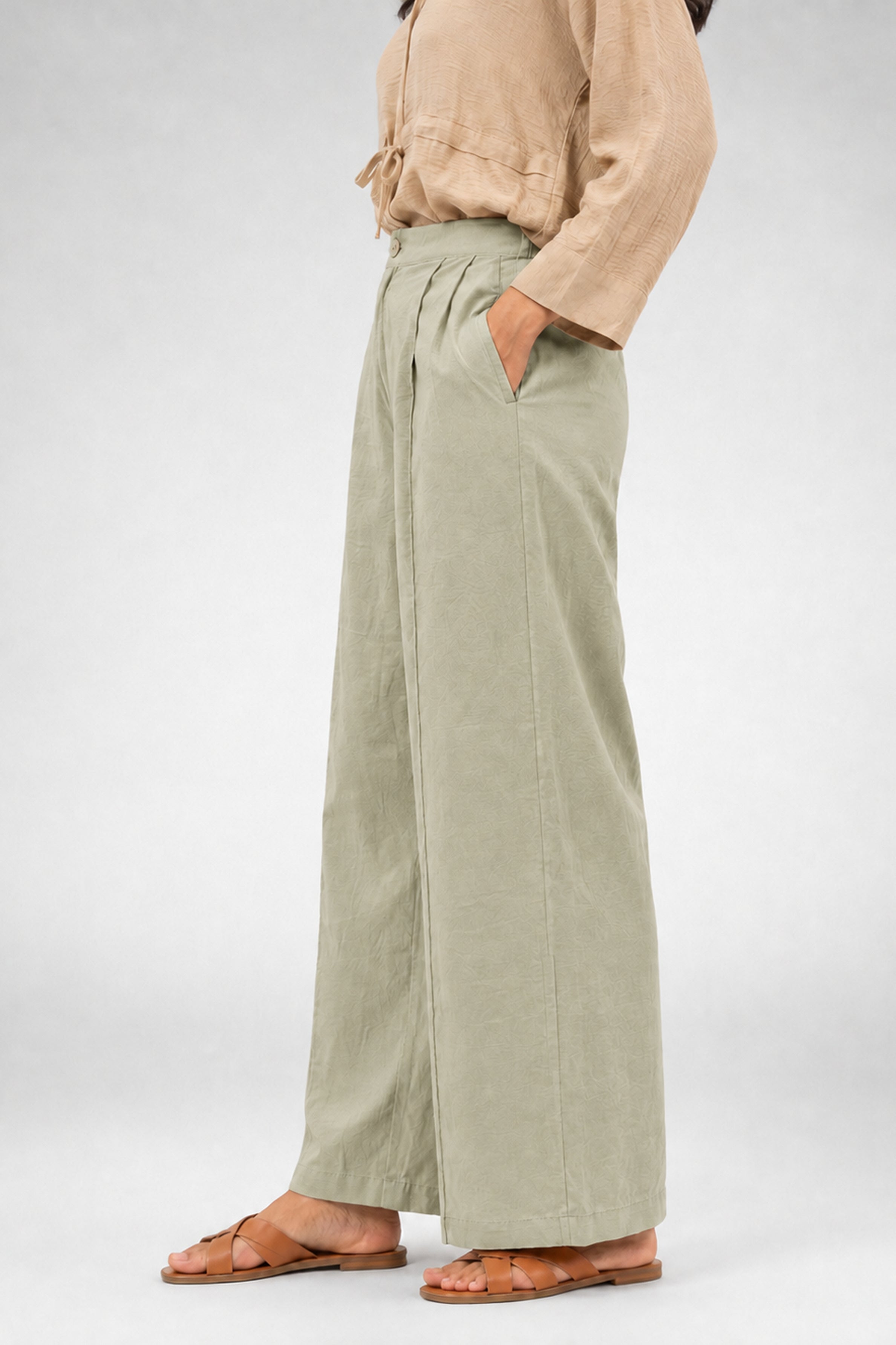HADA Casual Relaxed Fit Pant - Mint Green