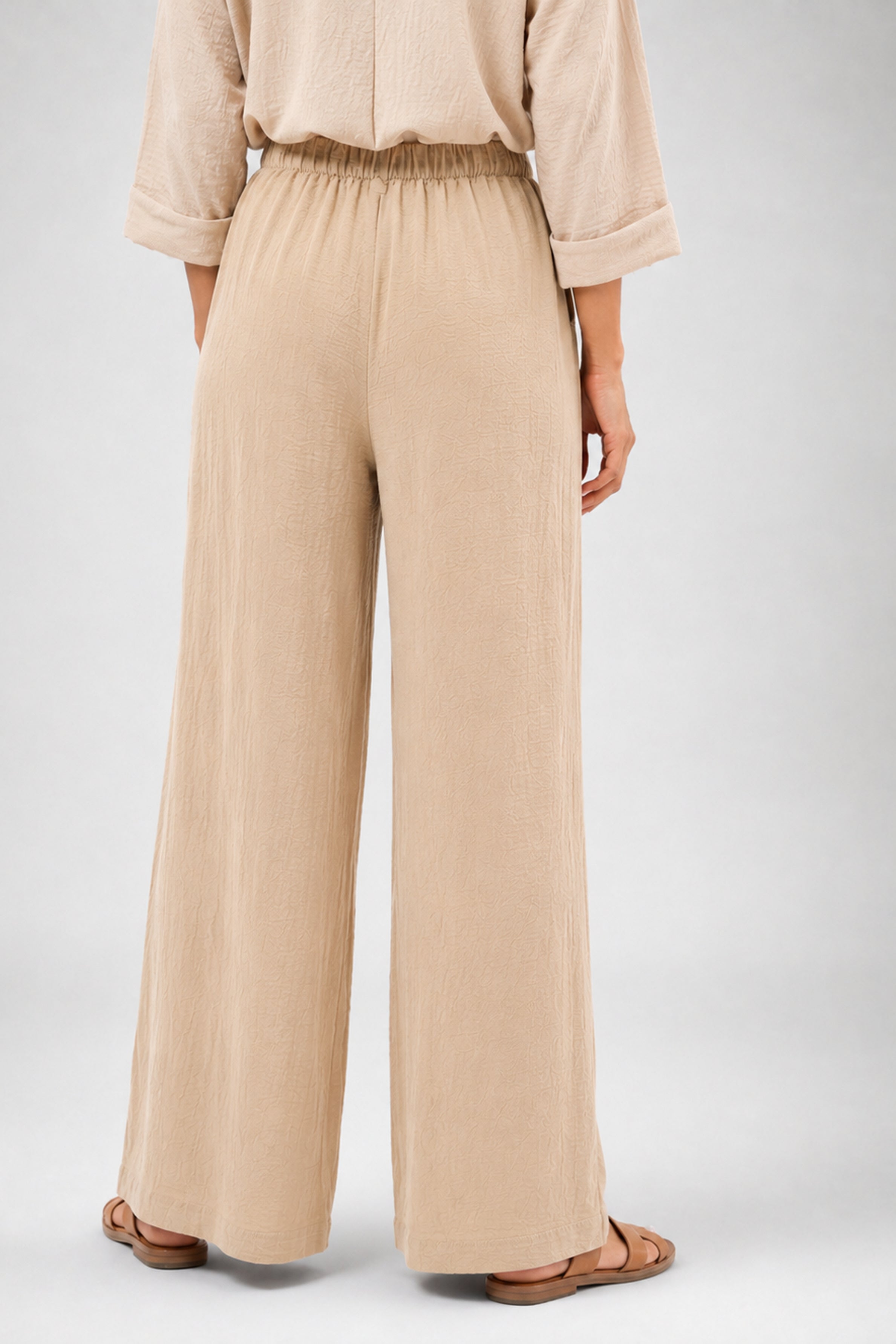 HADA Casual Relaxed Fit Pant - Beige