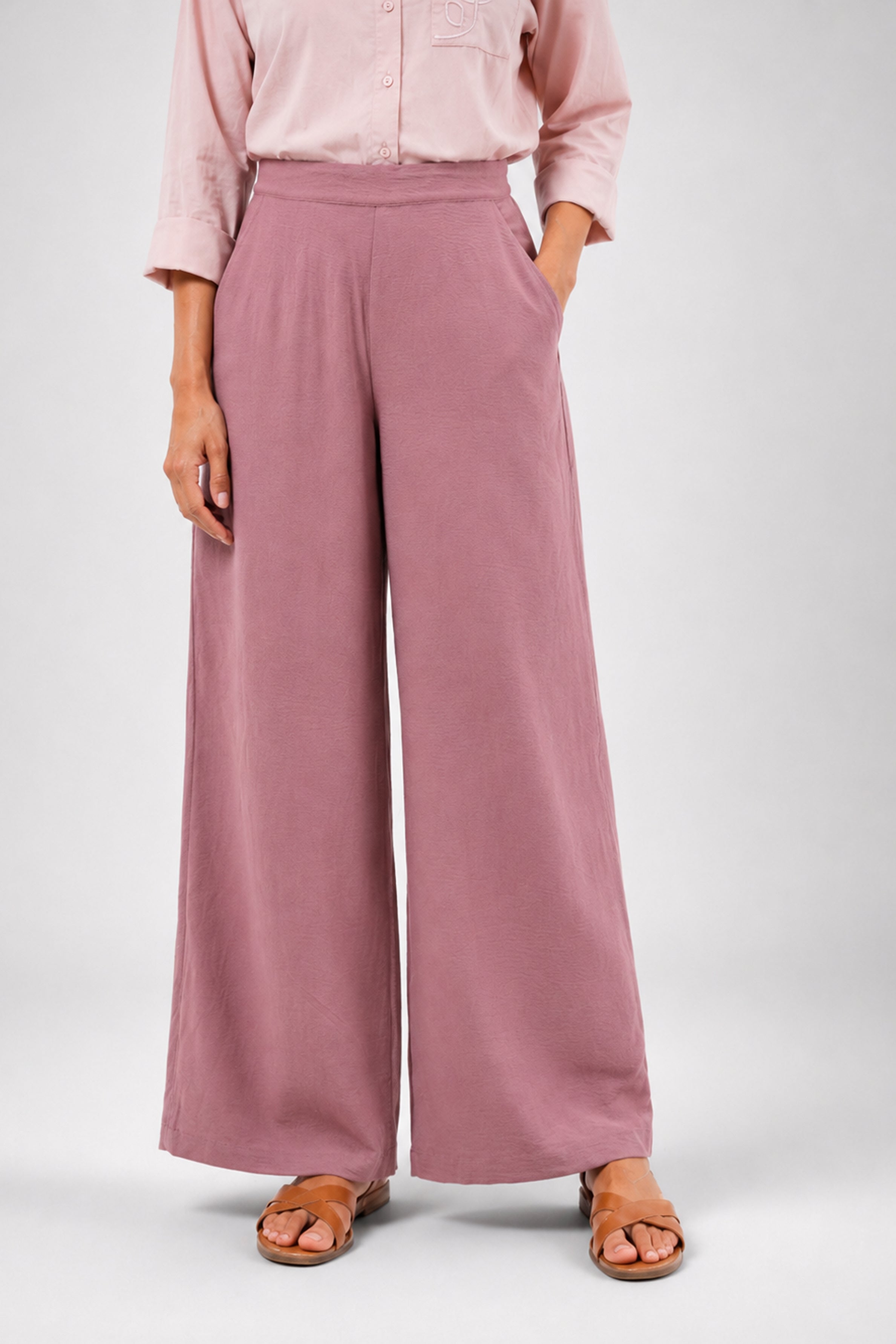 HADA Casual Relaxed Fit Pant - Dull Purple
