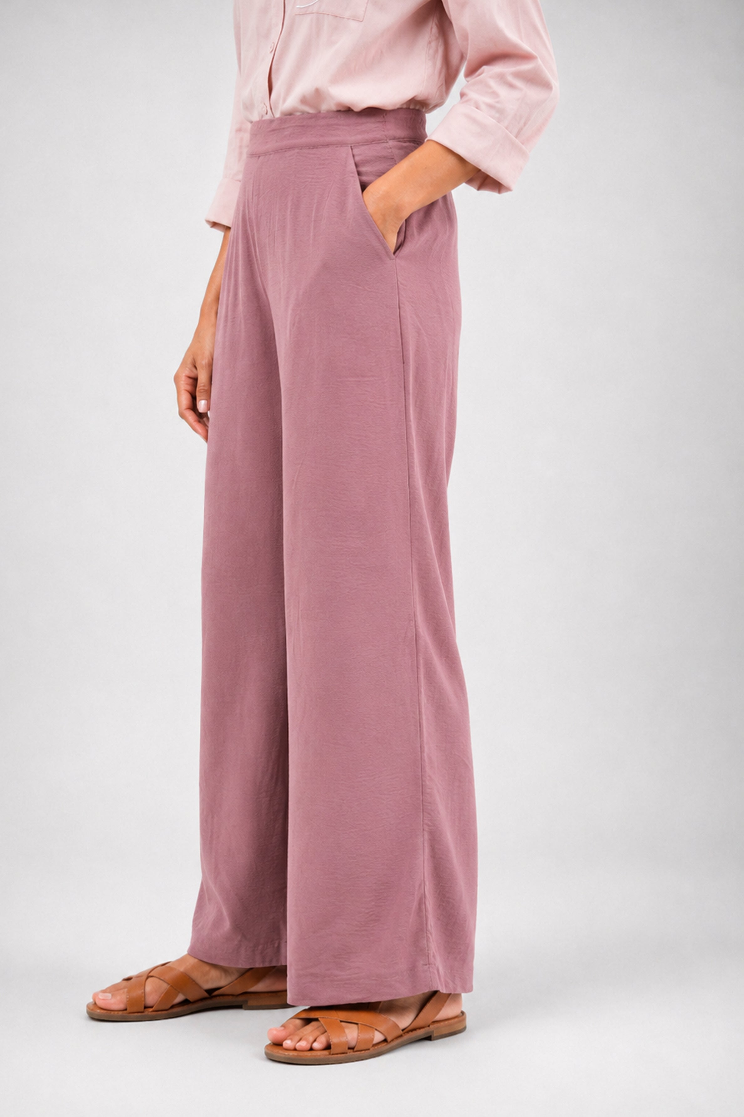 HADA Casual Relaxed Fit Pant - Dull Purple