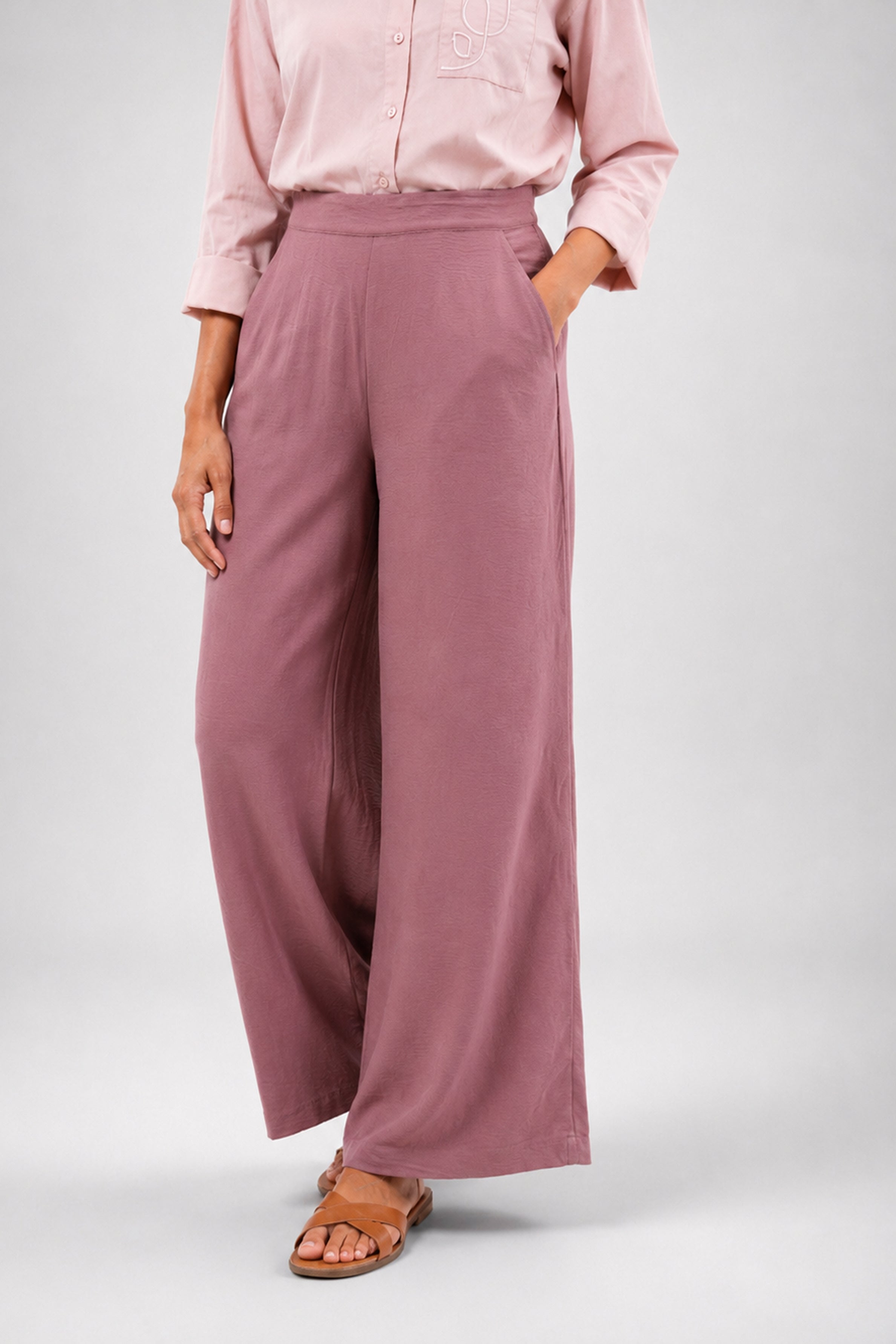 HADA Casual Relaxed Fit Pant - Dull Purple