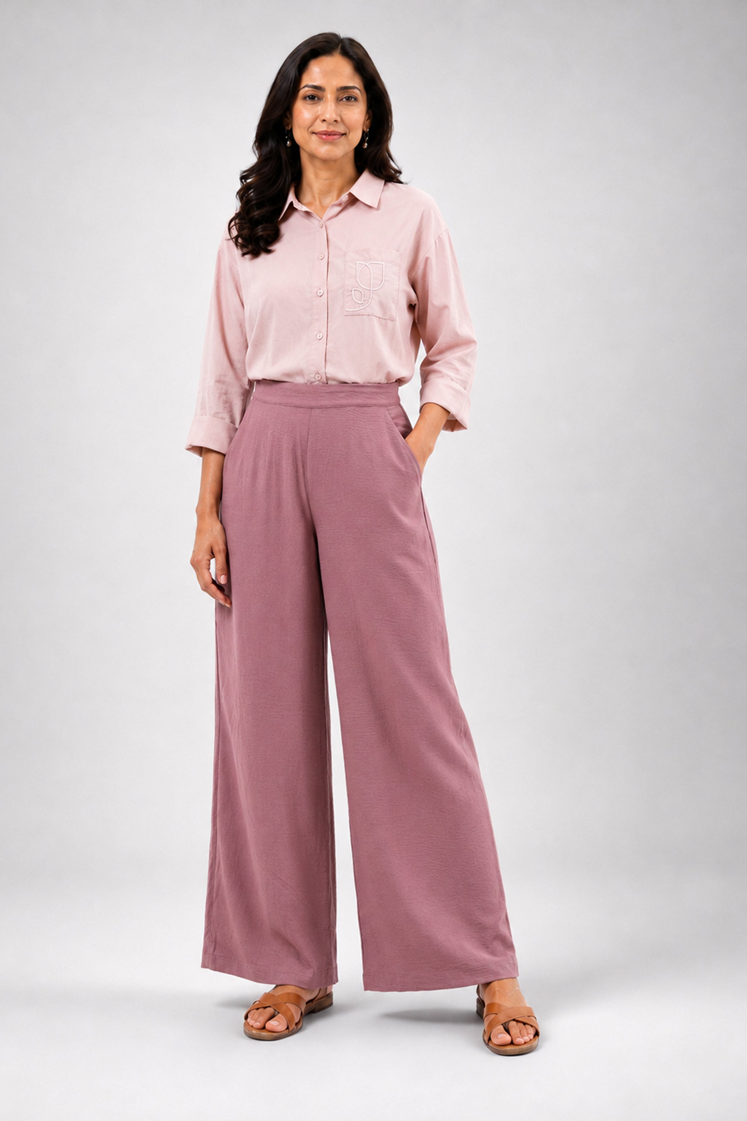 HADA Casual Relaxed Fit Pant - Dull Purple