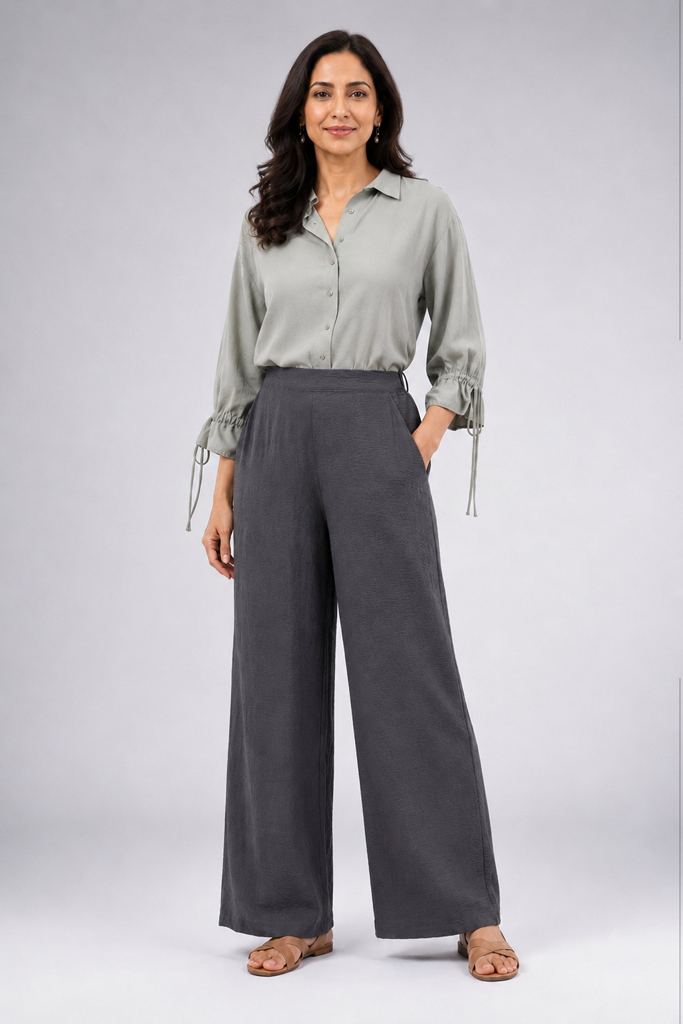 HADA Casual Relaxed Fit Pant - Dark Ash