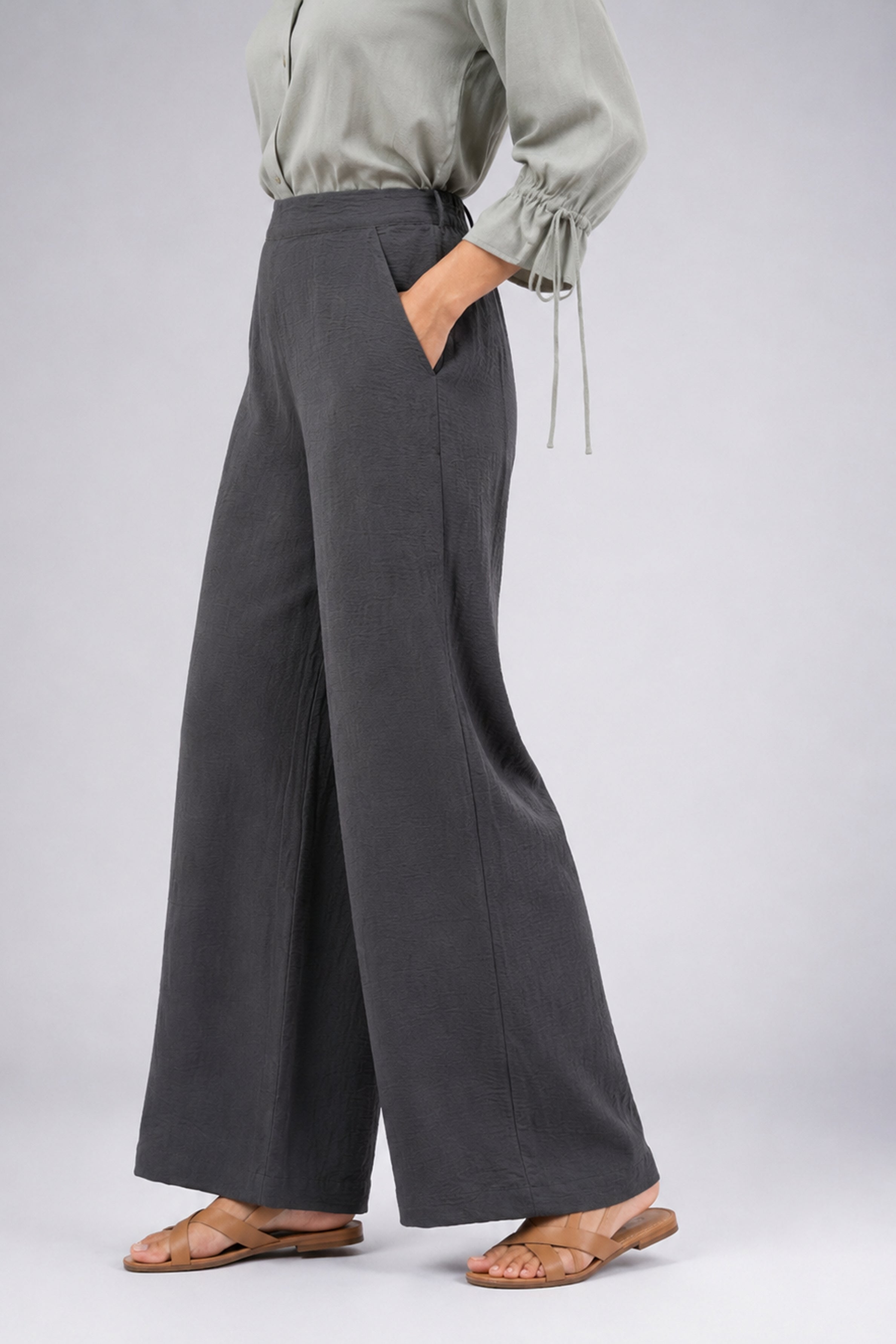 HADA Casual Relaxed Fit Pant - Dark Ash
