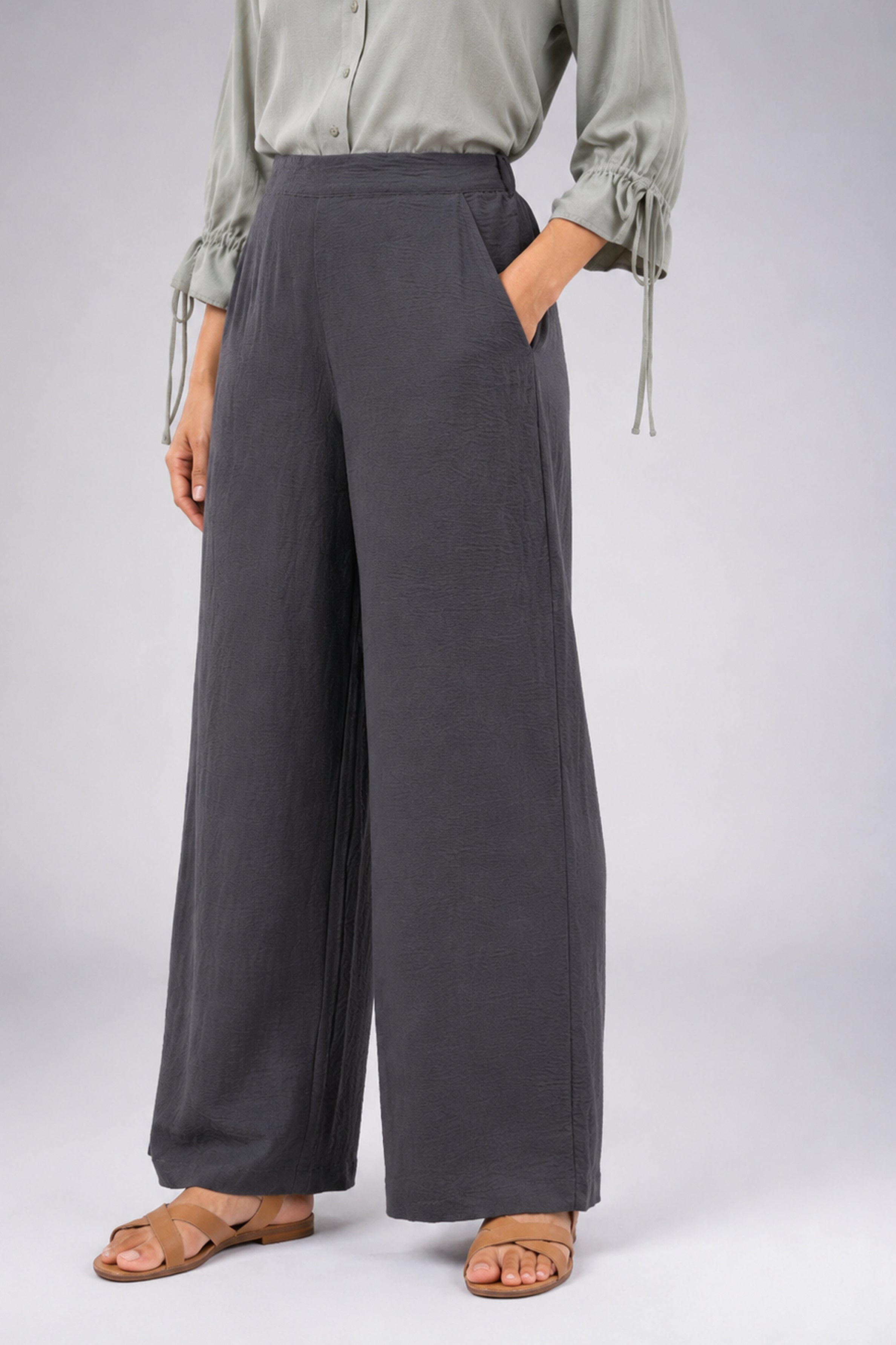 HADA Casual Relaxed Fit Pant - Dark Ash