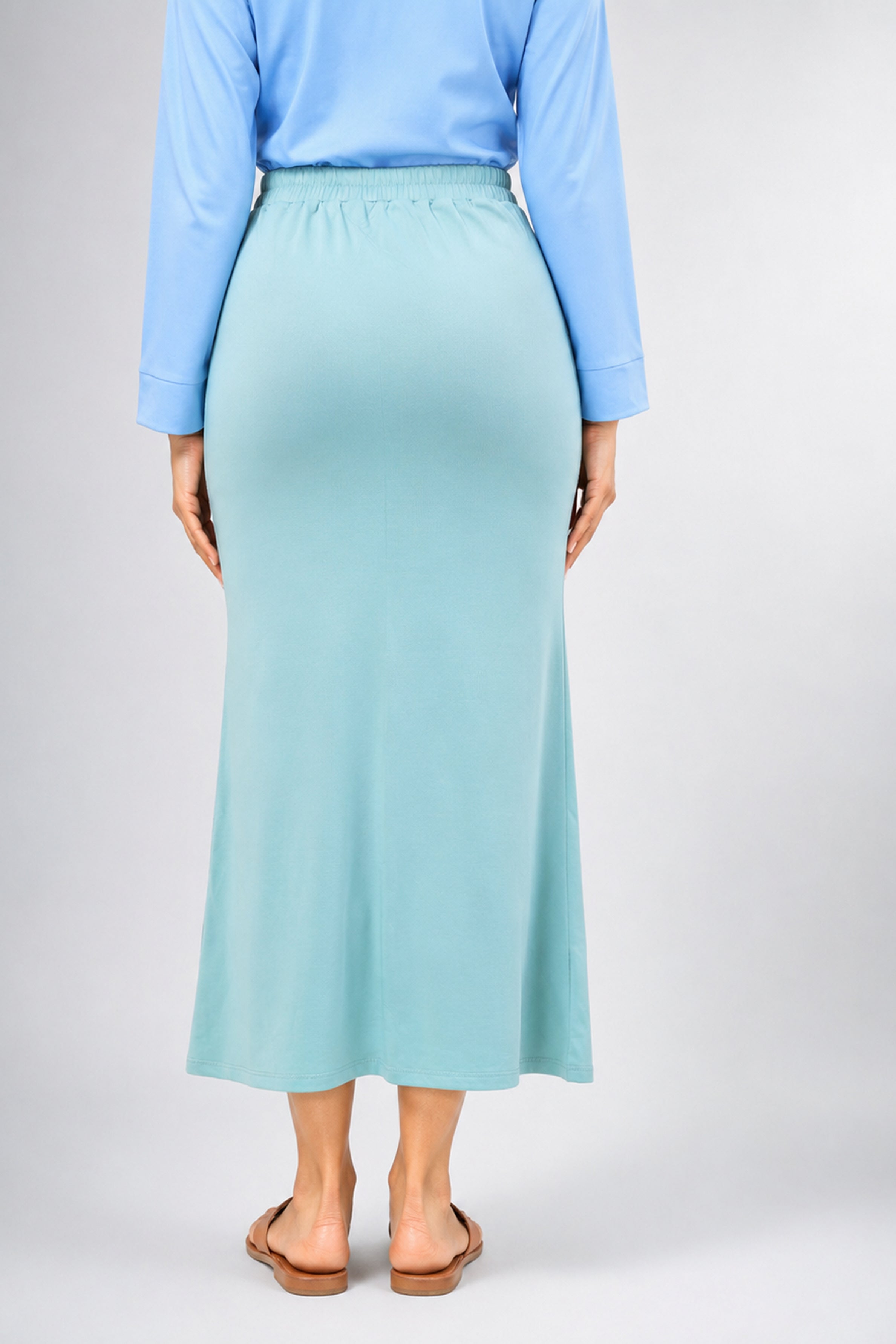 HADA Casual Slim Fit Long Skirt - Green