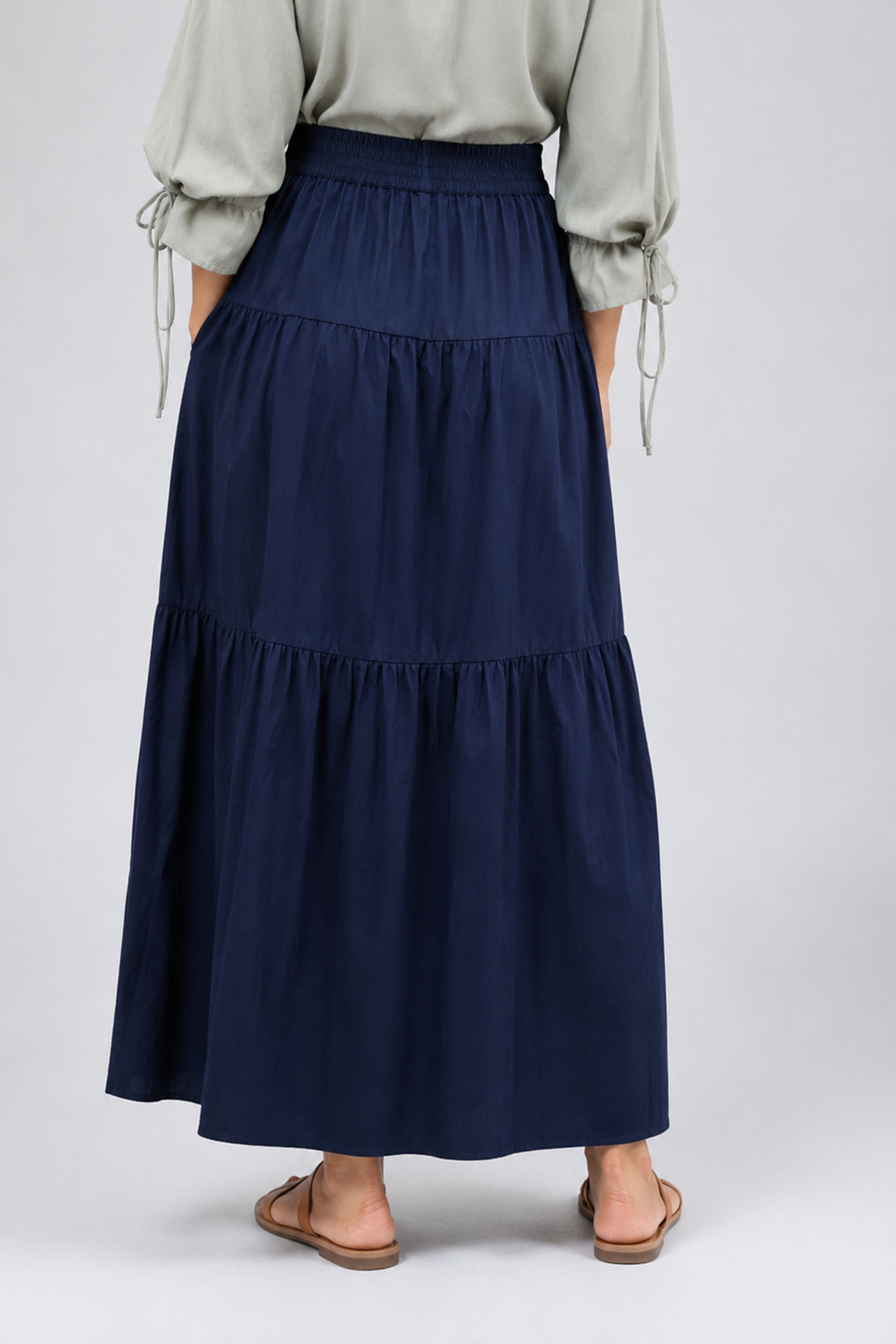 HADA Casual Relaxed Fit Long Skirt - Navy