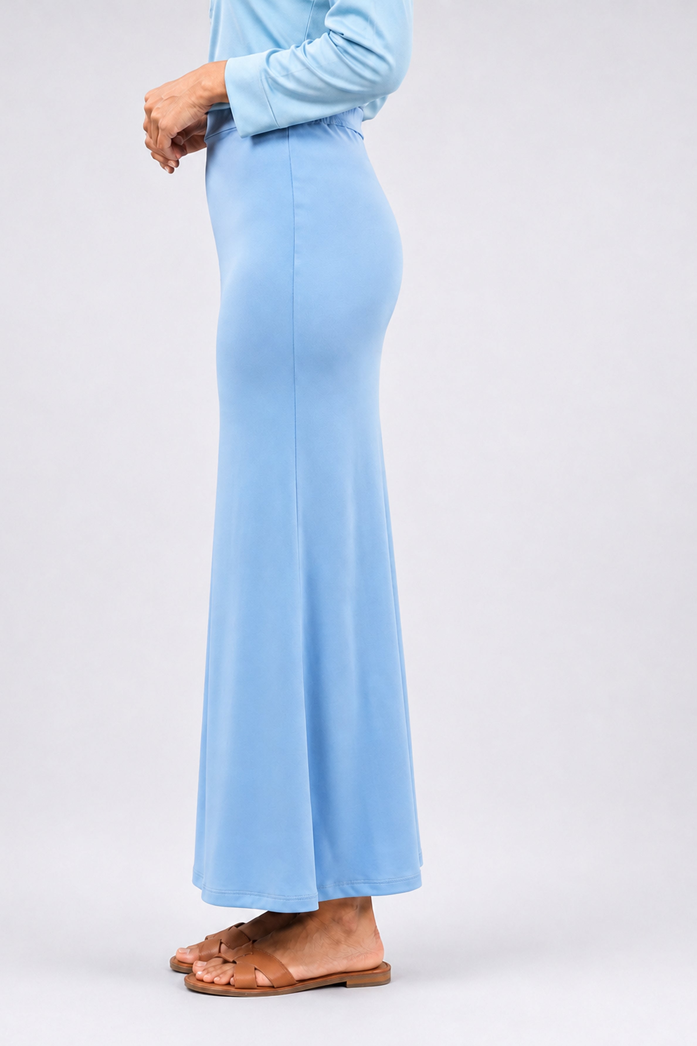HADA Casual Slim Fit Long Skirt - Blue