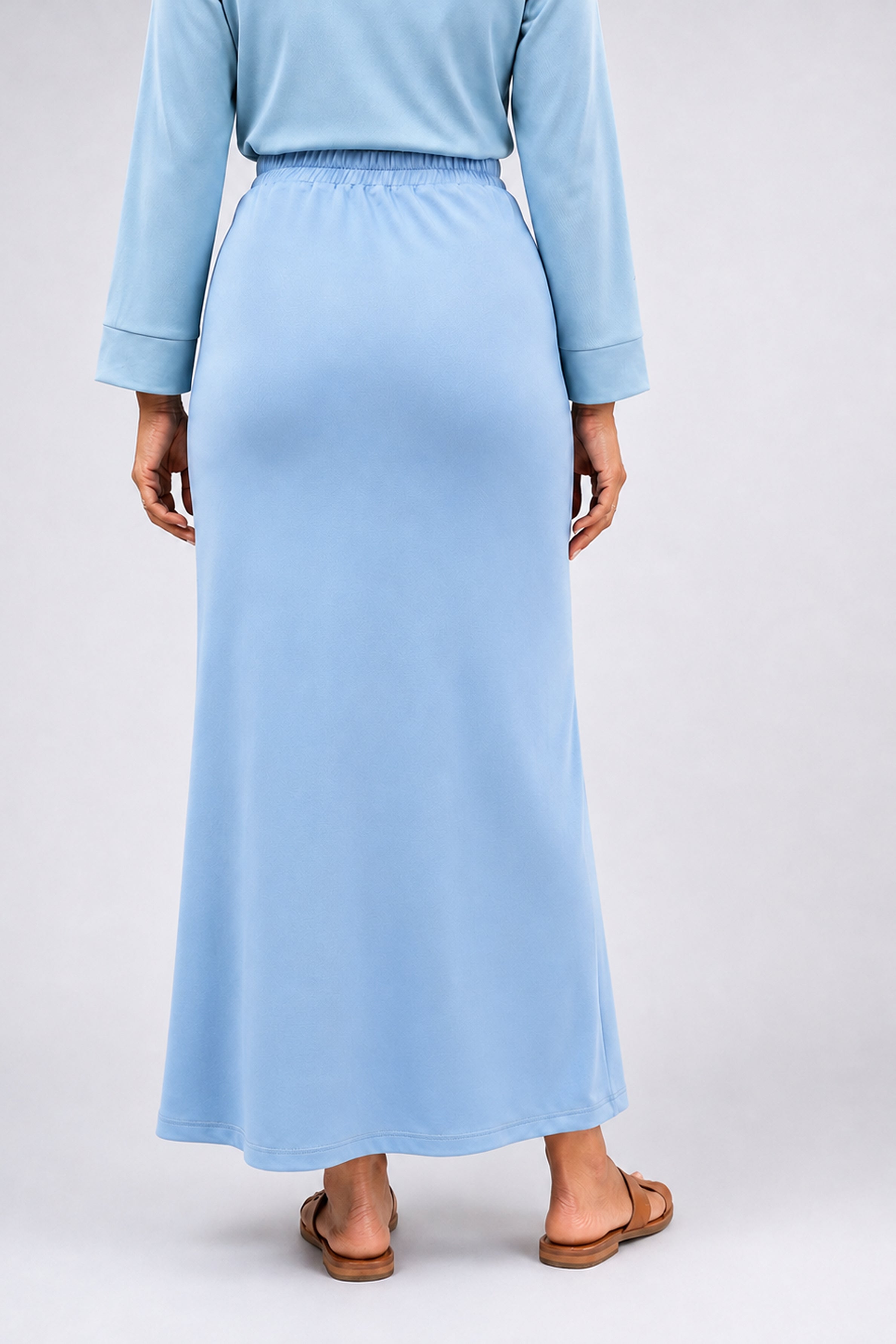 HADA Casual Slim Fit Long Skirt - Blue